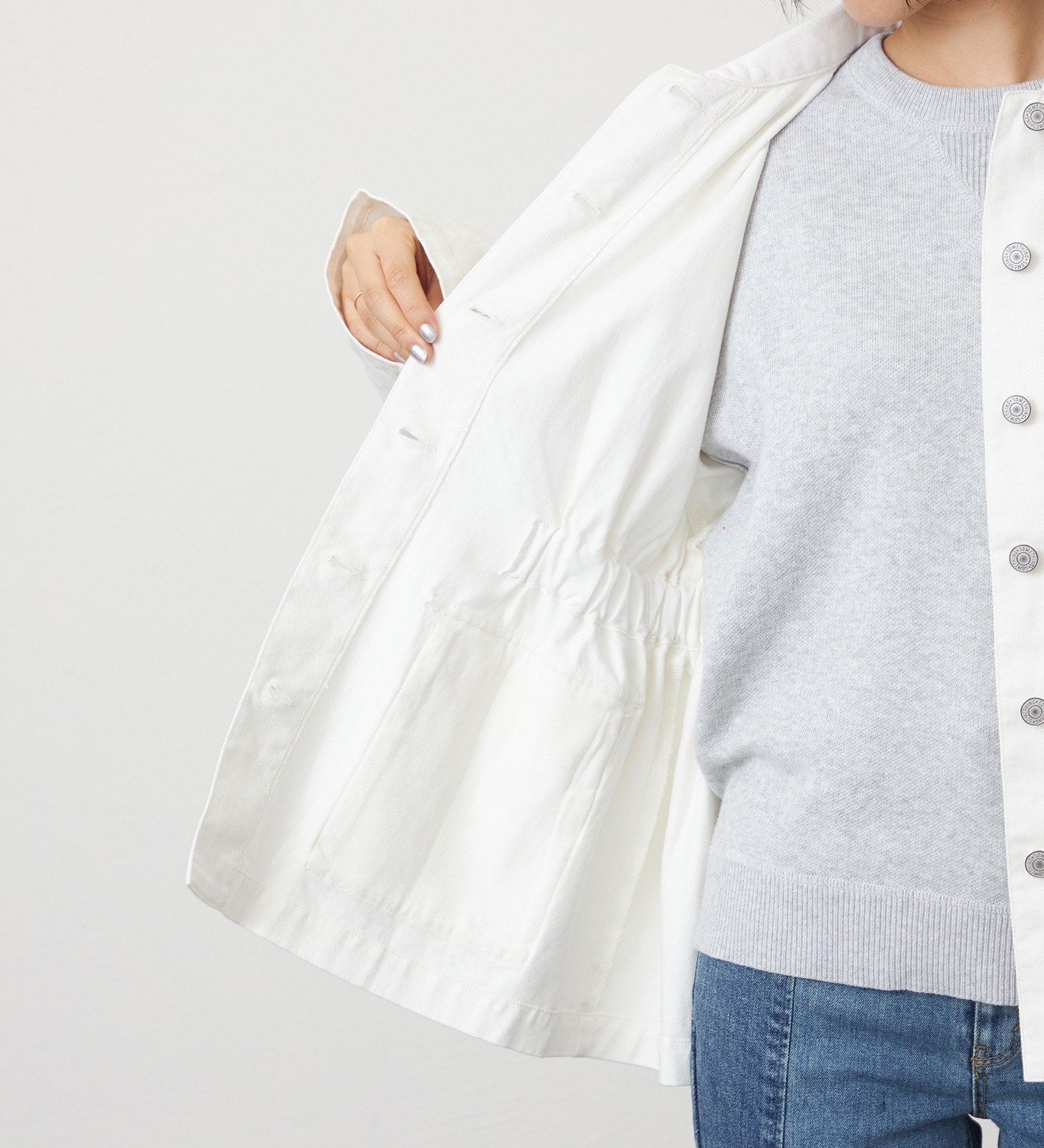 SOMETHING(サムシング)のSOMETHING デニムカバーオール|ジャケット/アウター/デニムジャケット/レディース|アイボリー