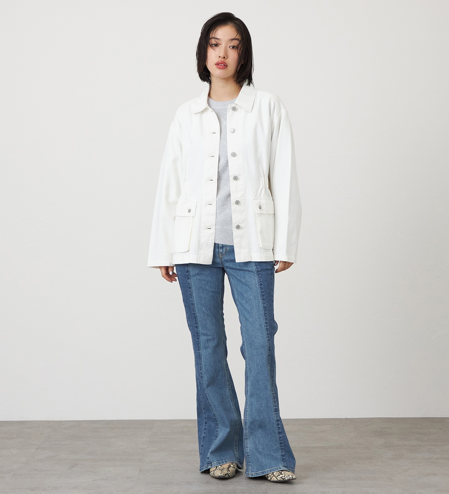 SOMETHING(サムシング)のSOMETHING デニムカバーオール|ジャケット/アウター/デニムジャケット/レディース|アイボリー