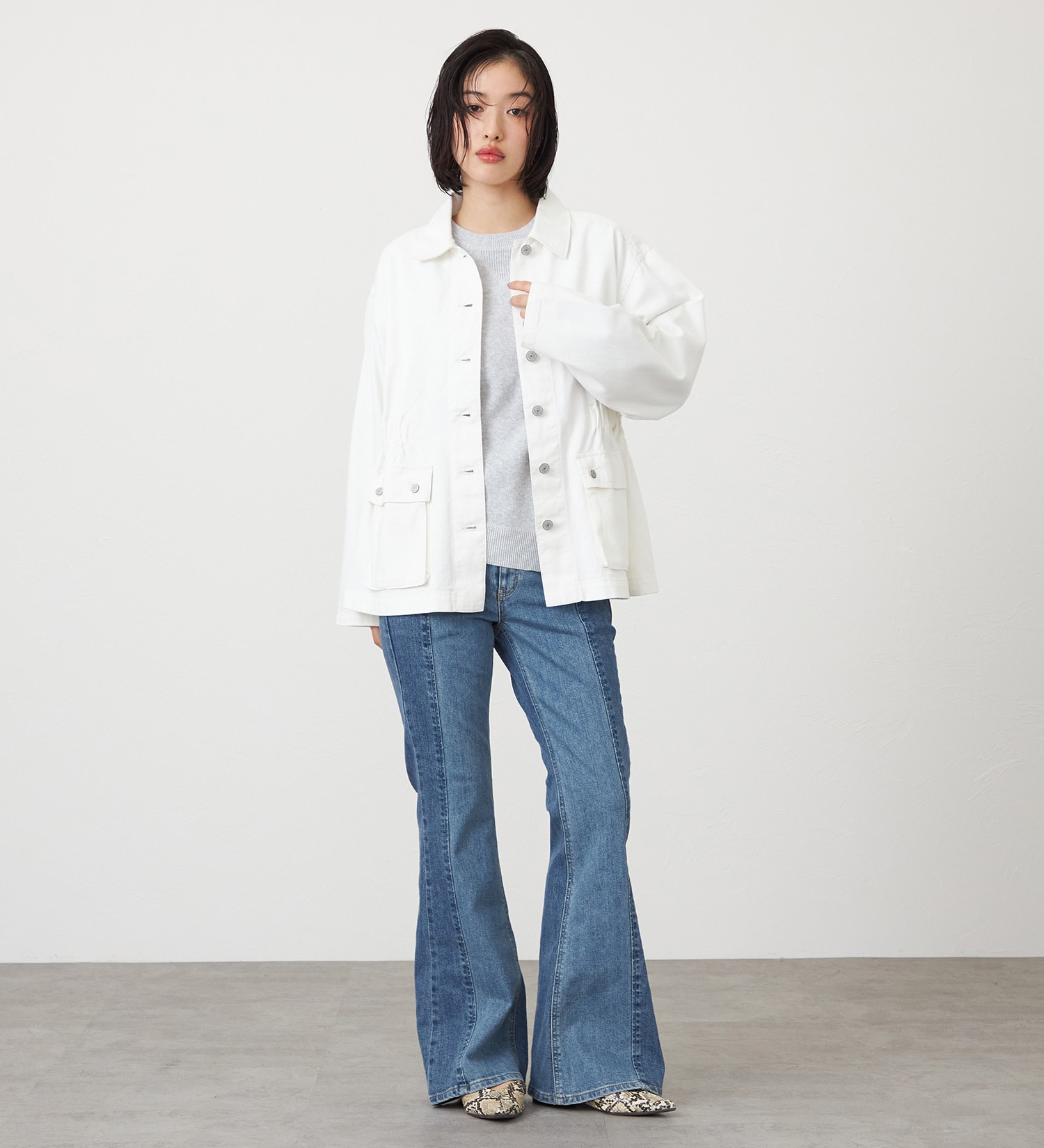 SOMETHING(サムシング)のSOMETHING デニムカバーオール|ジャケット/アウター/デニムジャケット/レディース|アイボリー