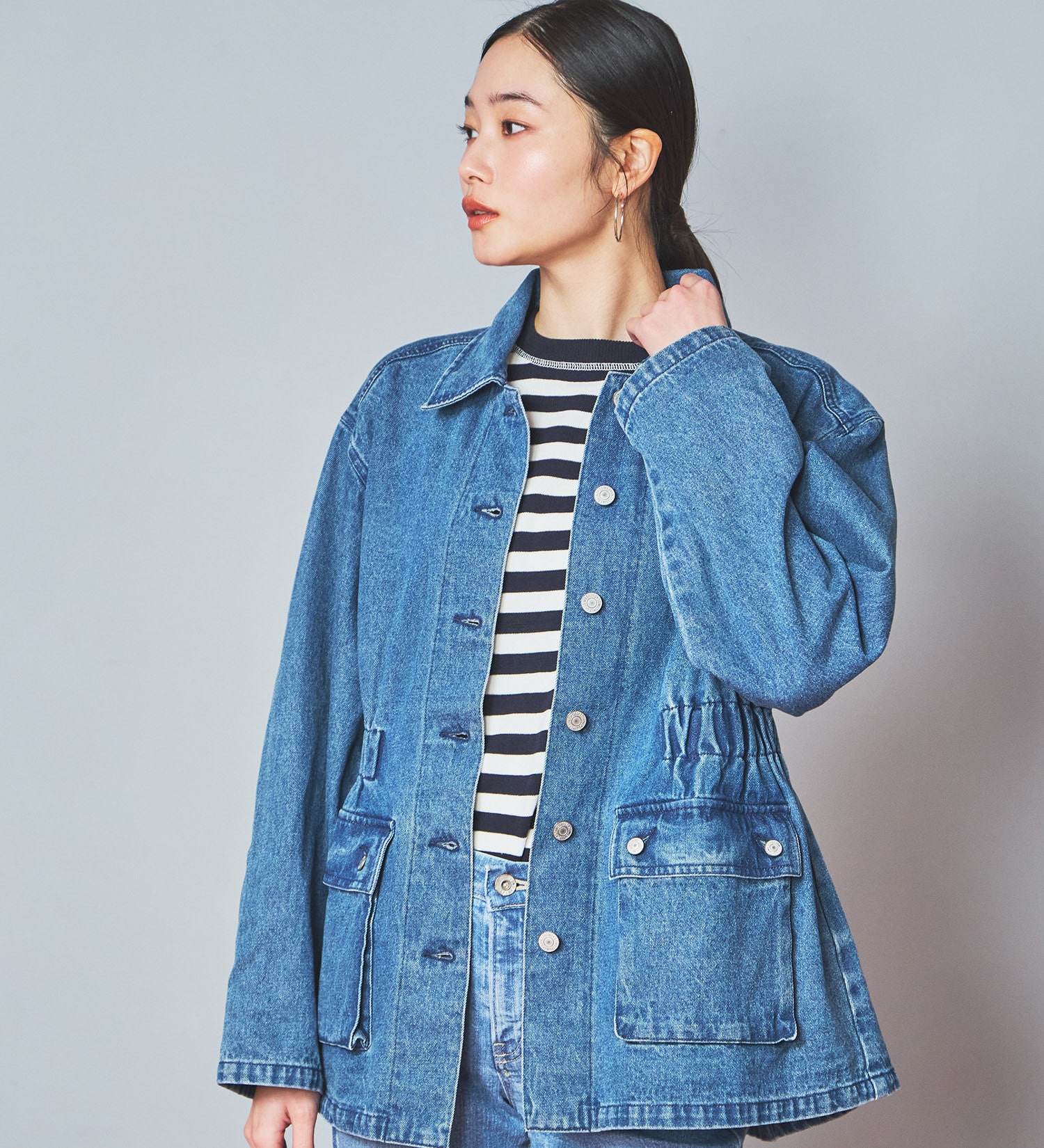 SOMETHING(サムシング)のSOMETHING デニムカバーオール|ジャケット/アウター/デニムジャケット/レディース|ライトブルー