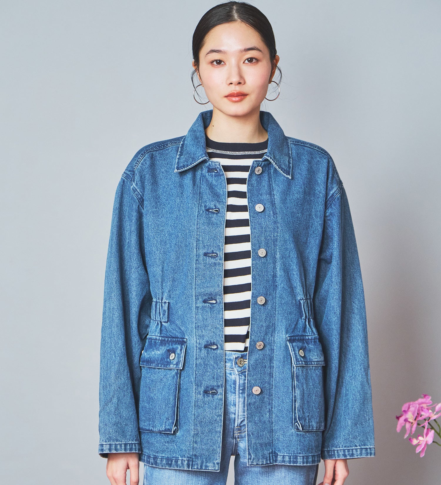 SOMETHING(サムシング)のSOMETHING デニムカバーオール|ジャケット/アウター/デニムジャケット/レディース|ライトブルー