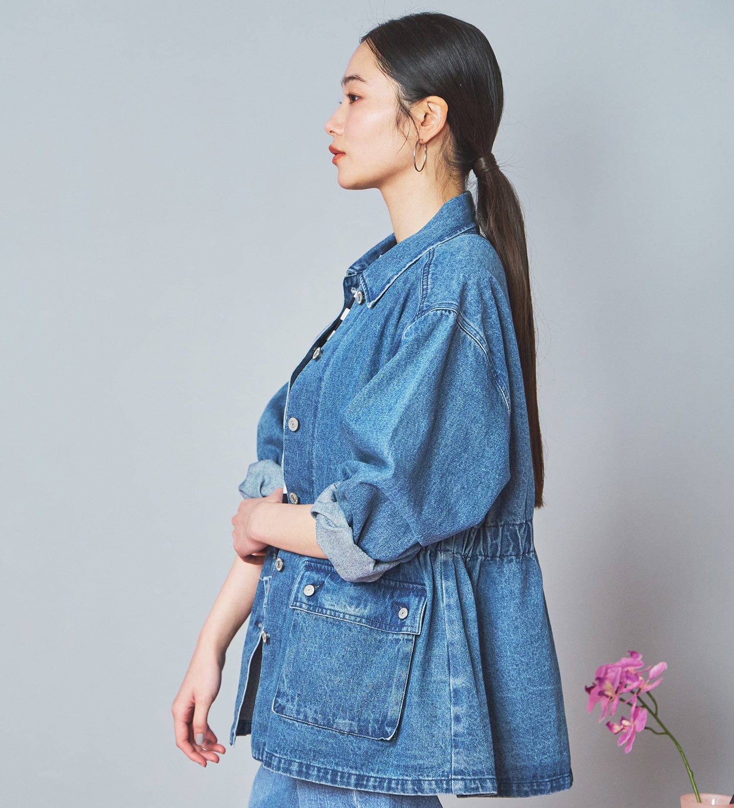 SOMETHING(サムシング)のSOMETHING デニムカバーオール|ジャケット/アウター/デニムジャケット/レディース|ライトブルー