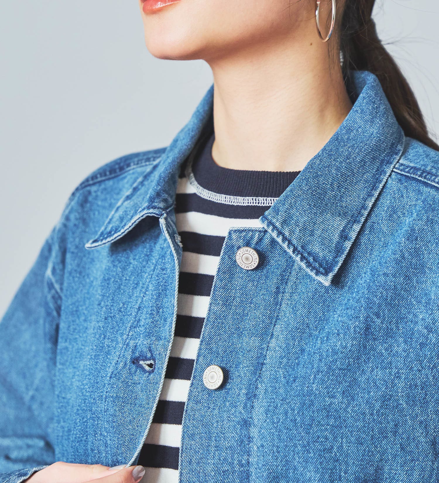 SOMETHING(サムシング)のSOMETHING デニムカバーオール|ジャケット/アウター/デニムジャケット/レディース|ライトブルー