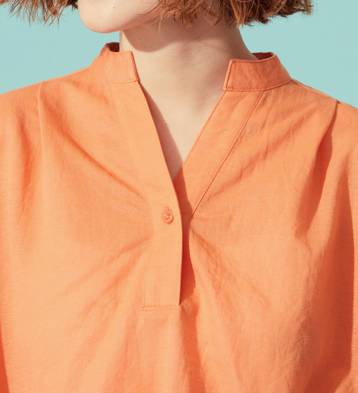 SOMETHING(サムシング)のSOMETHING ビショップスリーブカットソー【ミドルスリーブ】|トップス/Tシャツ/カットソー/レディース|オレンジ