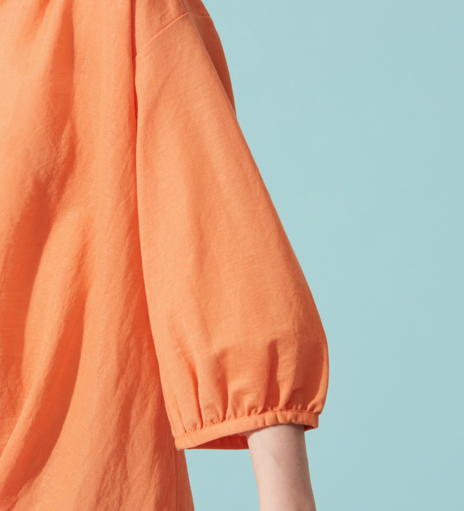 SOMETHING(サムシング)のSOMETHING ビショップスリーブカットソー【ミドルスリーブ】|トップス/Tシャツ/カットソー/レディース|オレンジ