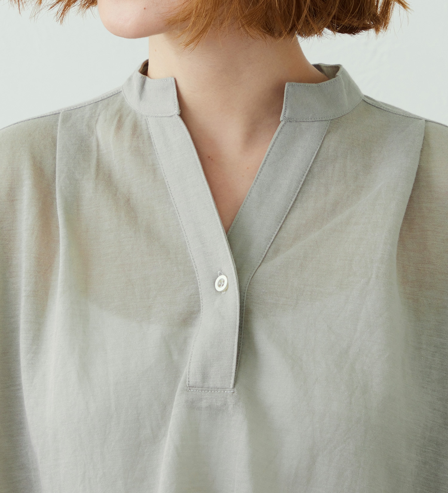 SOMETHING(サムシング)のSOMETHING ビショップスリーブカットソー【ミドルスリーブ】|トップス/Tシャツ/カットソー/レディース|ライトグレー