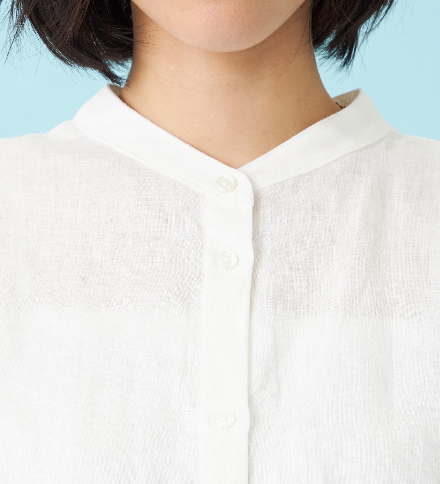 SOMETHING(サムシング)のSOMETHING ラウンドテイルリネンシャツ|トップス/シャツ/ブラウス/レディース|ホワイト