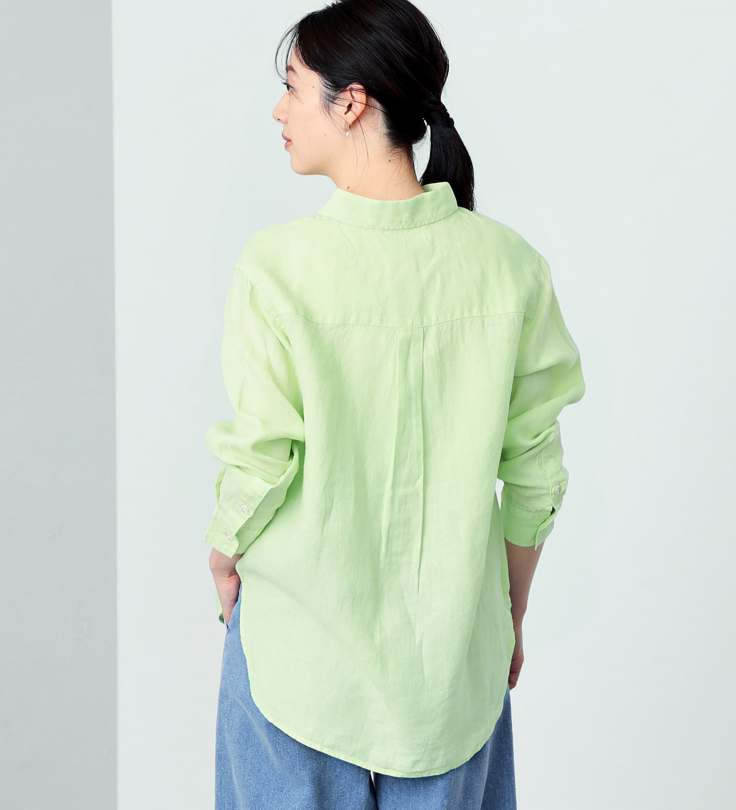 SOMETHING(サムシング)の【おまとめ割対象】SOMETHING 長袖シャツ|トップス/シャツ/ブラウス/レディース|ライトグリーン