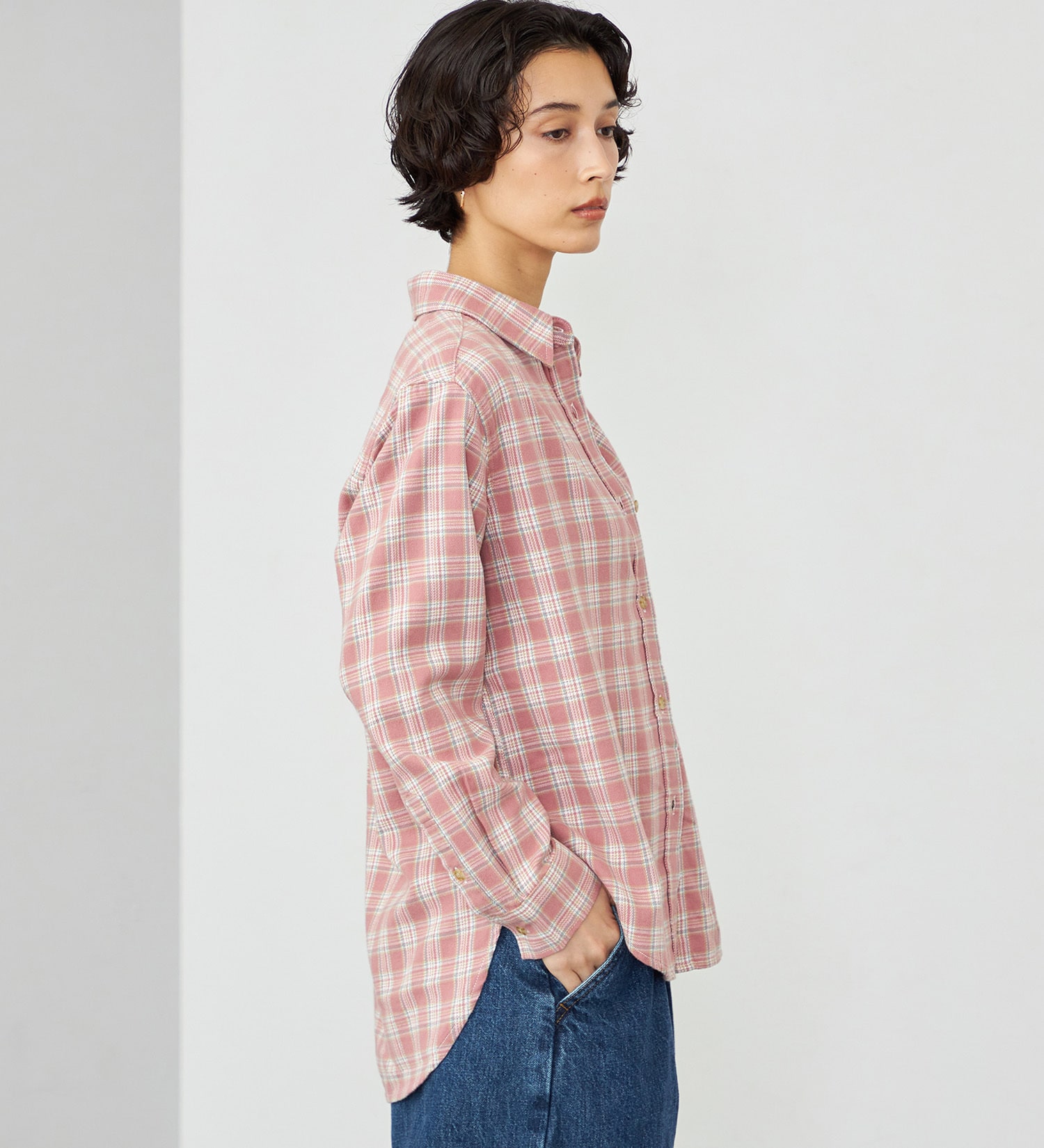 SOMETHING(サムシング)のSOMETHING　フランネルチェックシャツ【長袖】|トップス/シャツ/ブラウス/レディース|ピンク