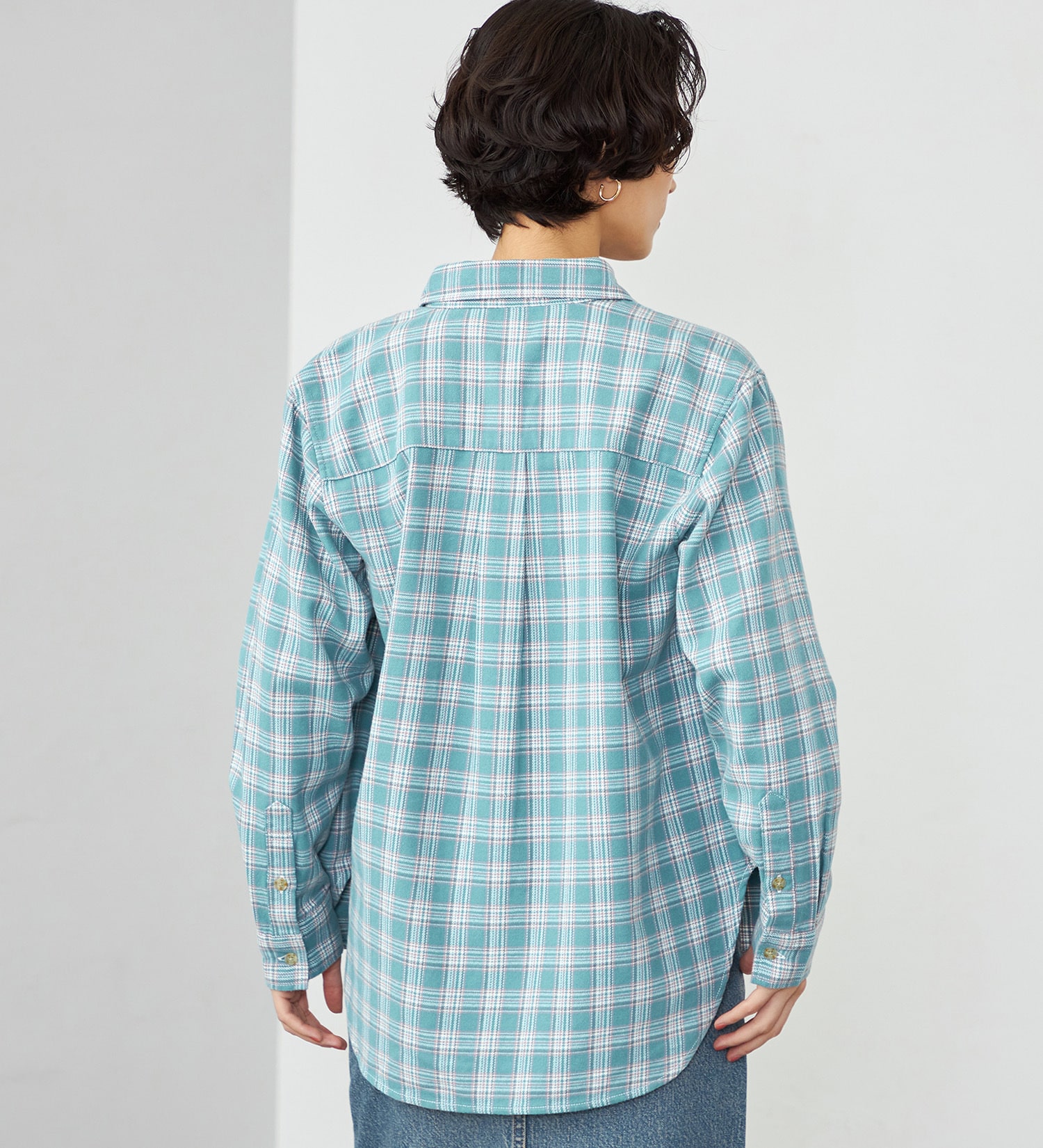 SOMETHING(サムシング)のSOMETHING フランネルチェックシャツ【長袖】|トップス/シャツ/ブラウス/レディース|ブルーグリーン