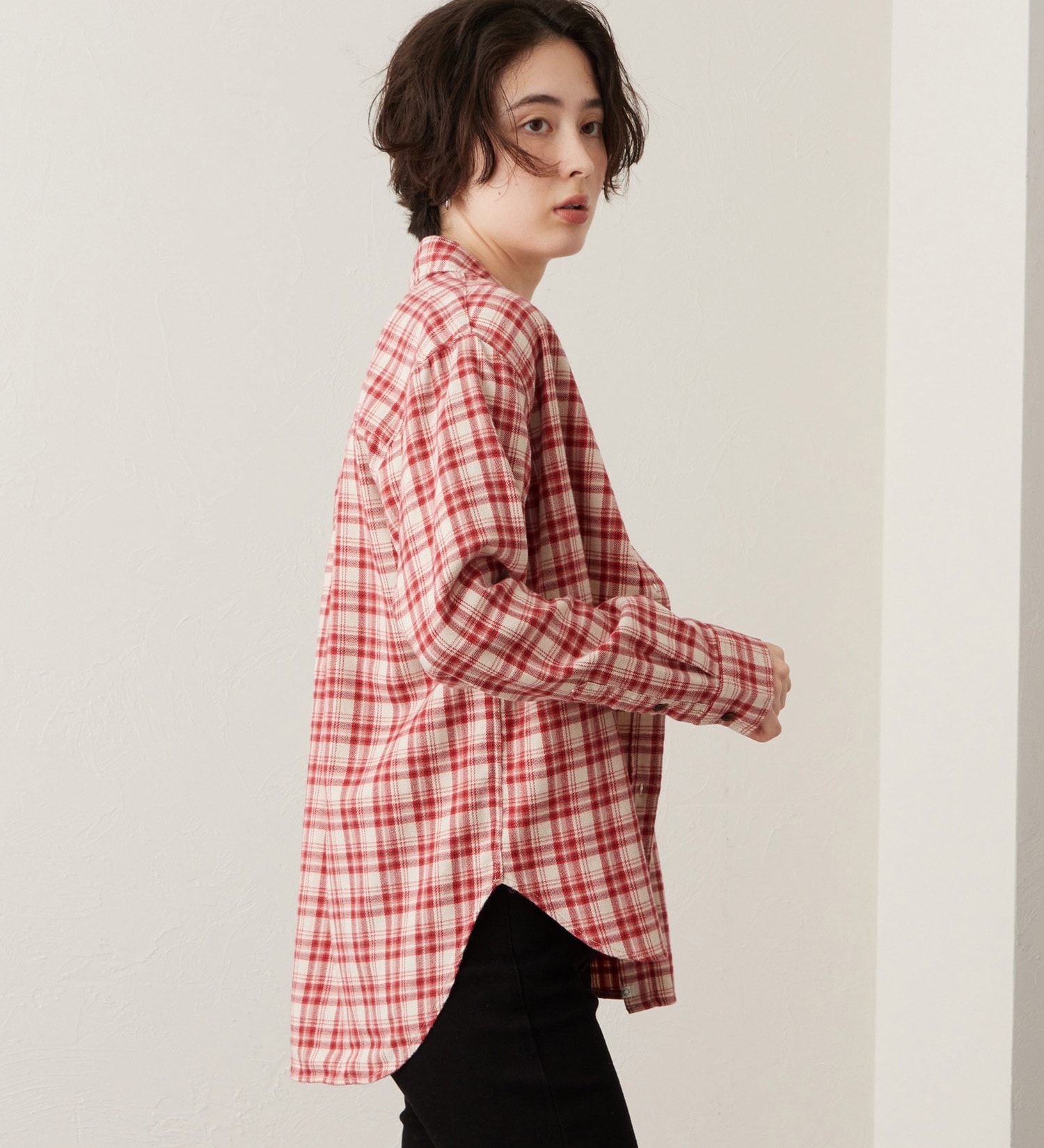 SOMETHING(サムシング)のSOMETHING フランネルチェックシャツ【長袖】|トップス/シャツ/ブラウス/レディース|レッド
