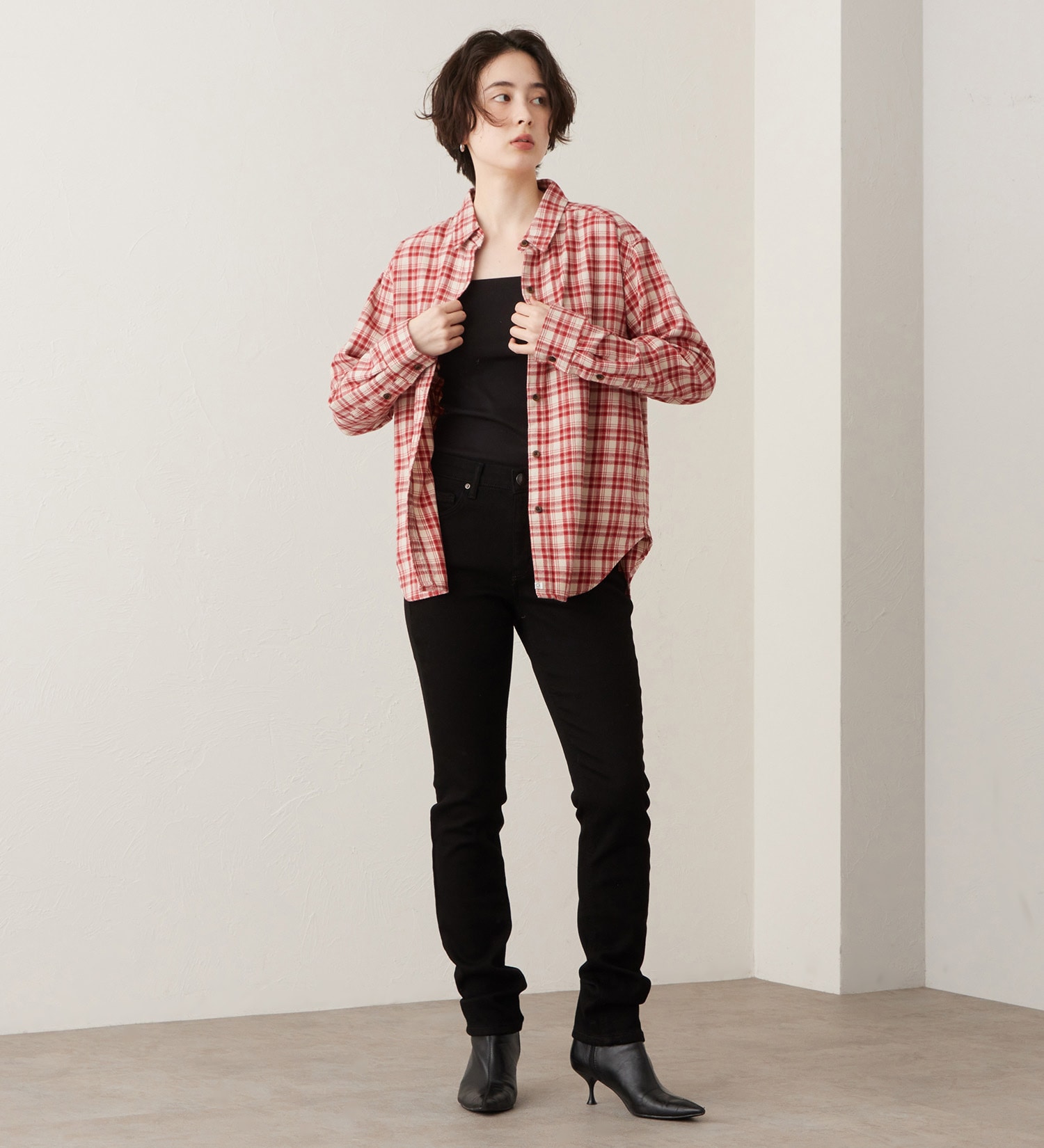 SOMETHING(サムシング)のSOMETHING フランネルチェックシャツ【長袖】|トップス/シャツ/ブラウス/レディース|レッド