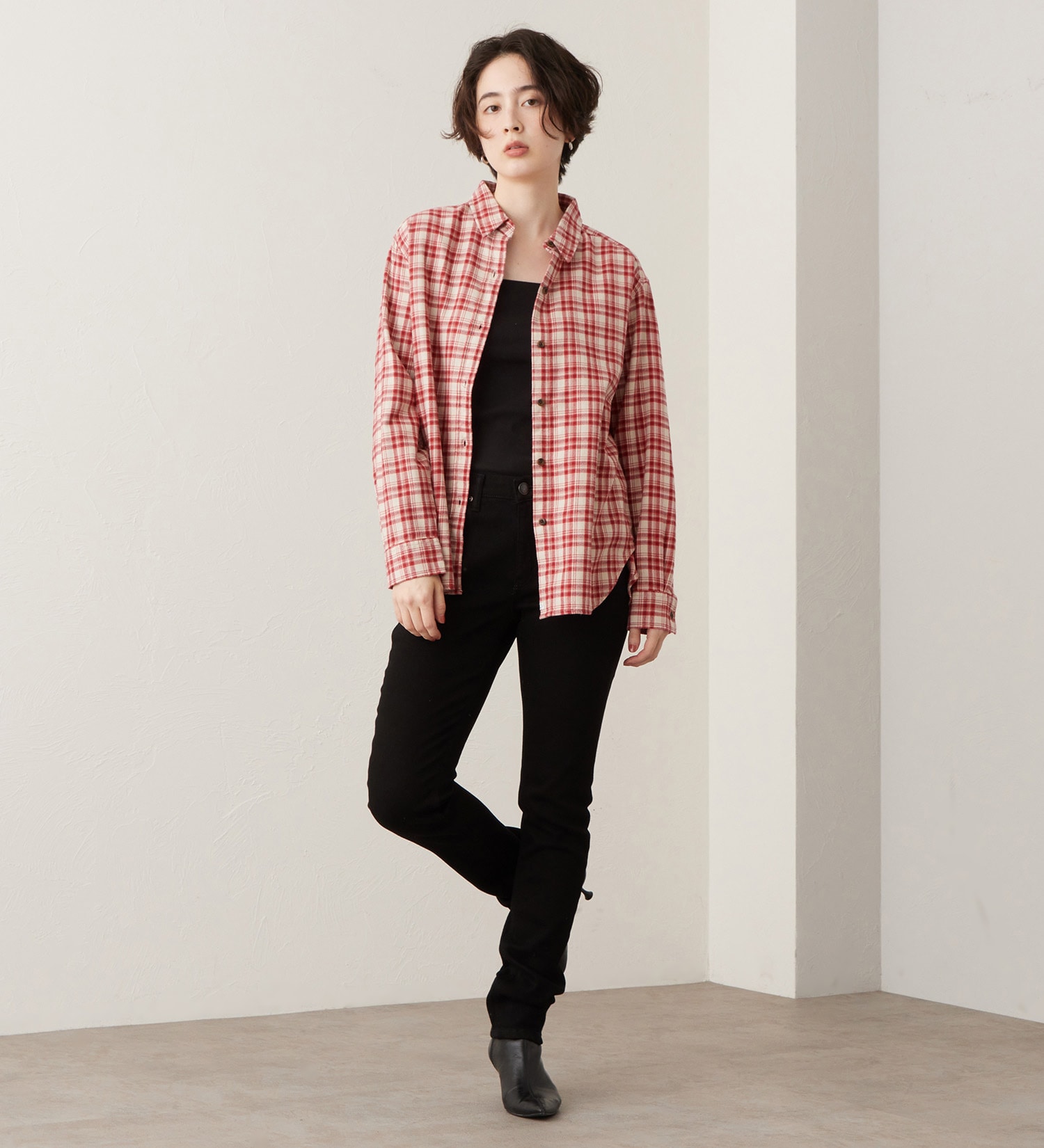 SOMETHING(サムシング)のSOMETHING フランネルチェックシャツ【長袖】|トップス/シャツ/ブラウス/レディース|レッド
