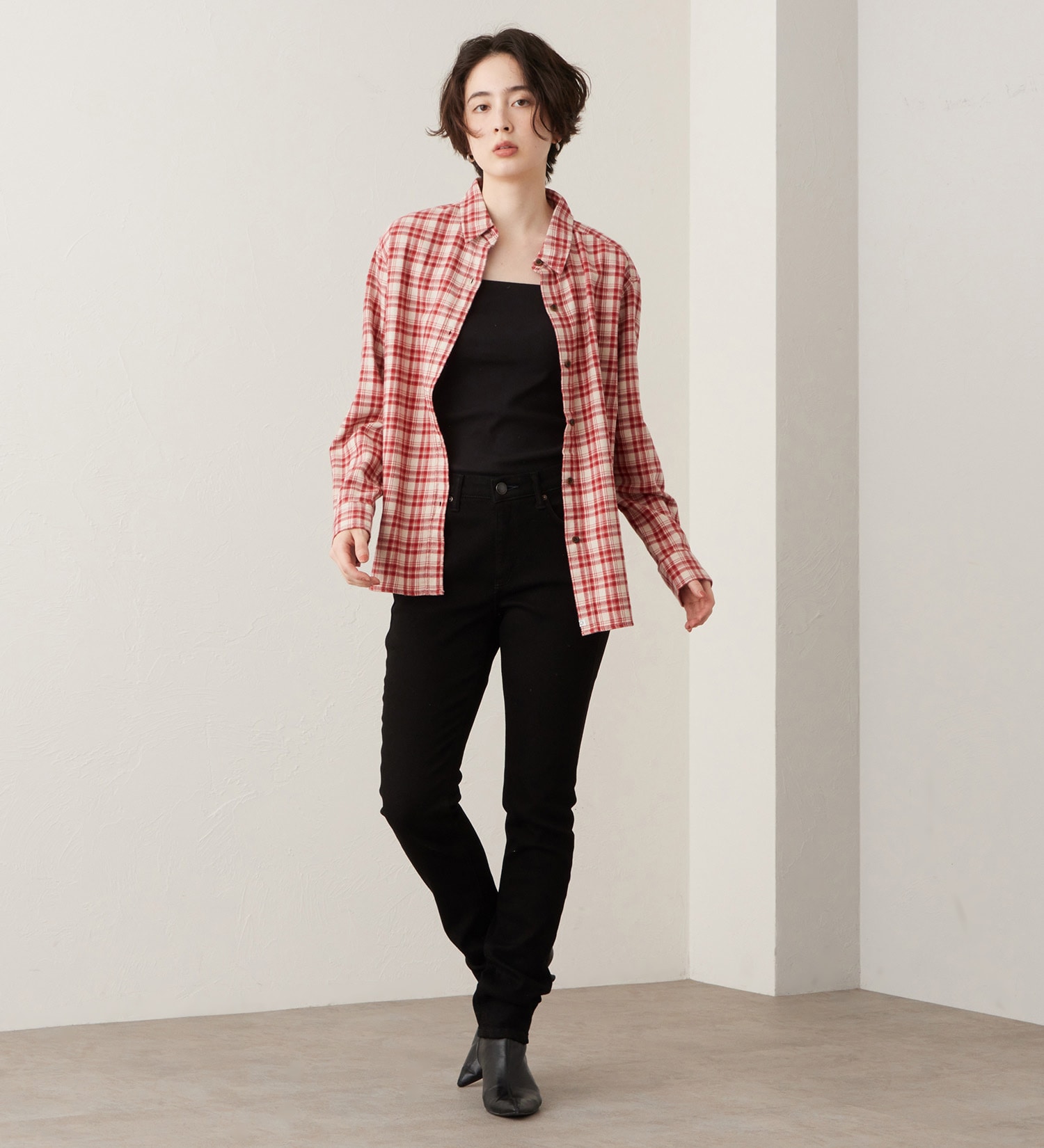 SOMETHING(サムシング)のSOMETHING フランネルチェックシャツ【長袖】|トップス/シャツ/ブラウス/レディース|レッド
