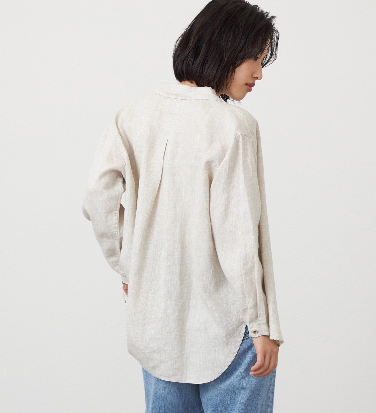 SOMETHING(サムシング)のSOMETHING　ロングスリーブリネンシャツ|トップス/シャツ/ブラウス/レディース|アイボリー