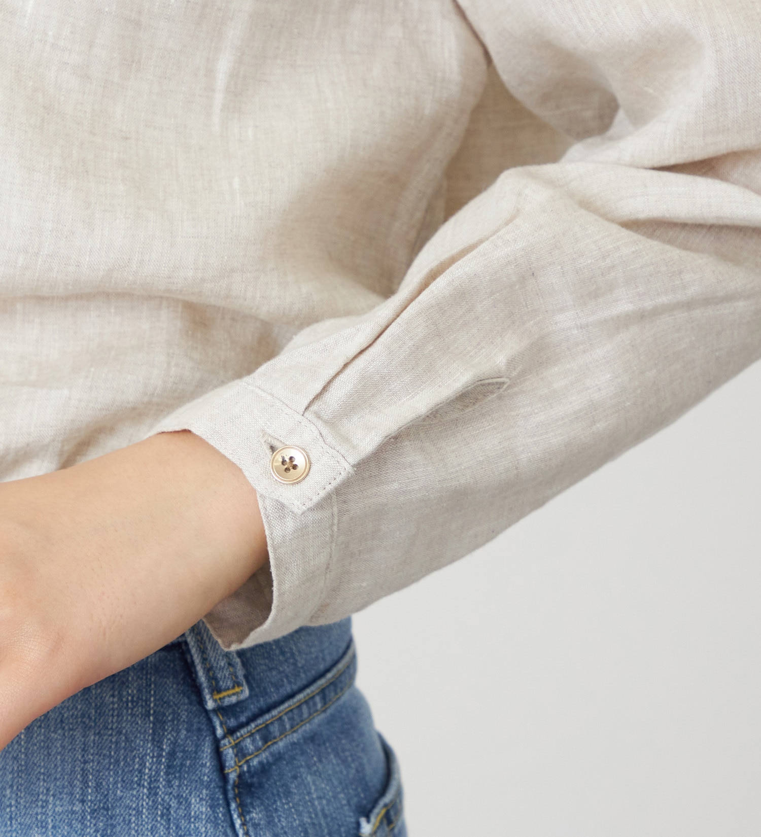 SOMETHING(サムシング)のSOMETHING　ロングスリーブリネンシャツ|トップス/シャツ/ブラウス/レディース|アイボリー