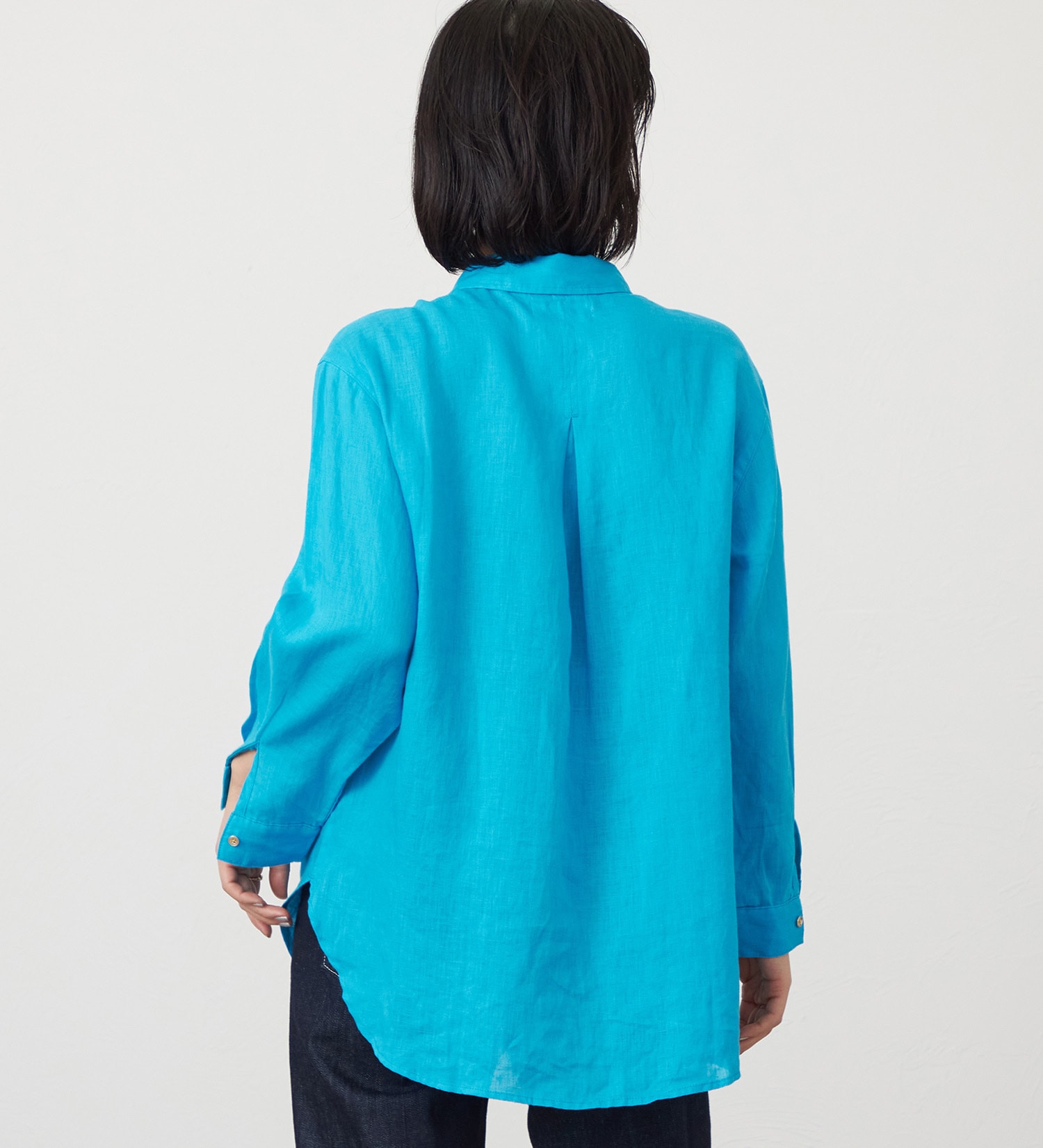 SOMETHING(サムシング)のSOMETHING ロングスリーブリネンシャツ|トップス/シャツ/ブラウス/レディース|ブルー