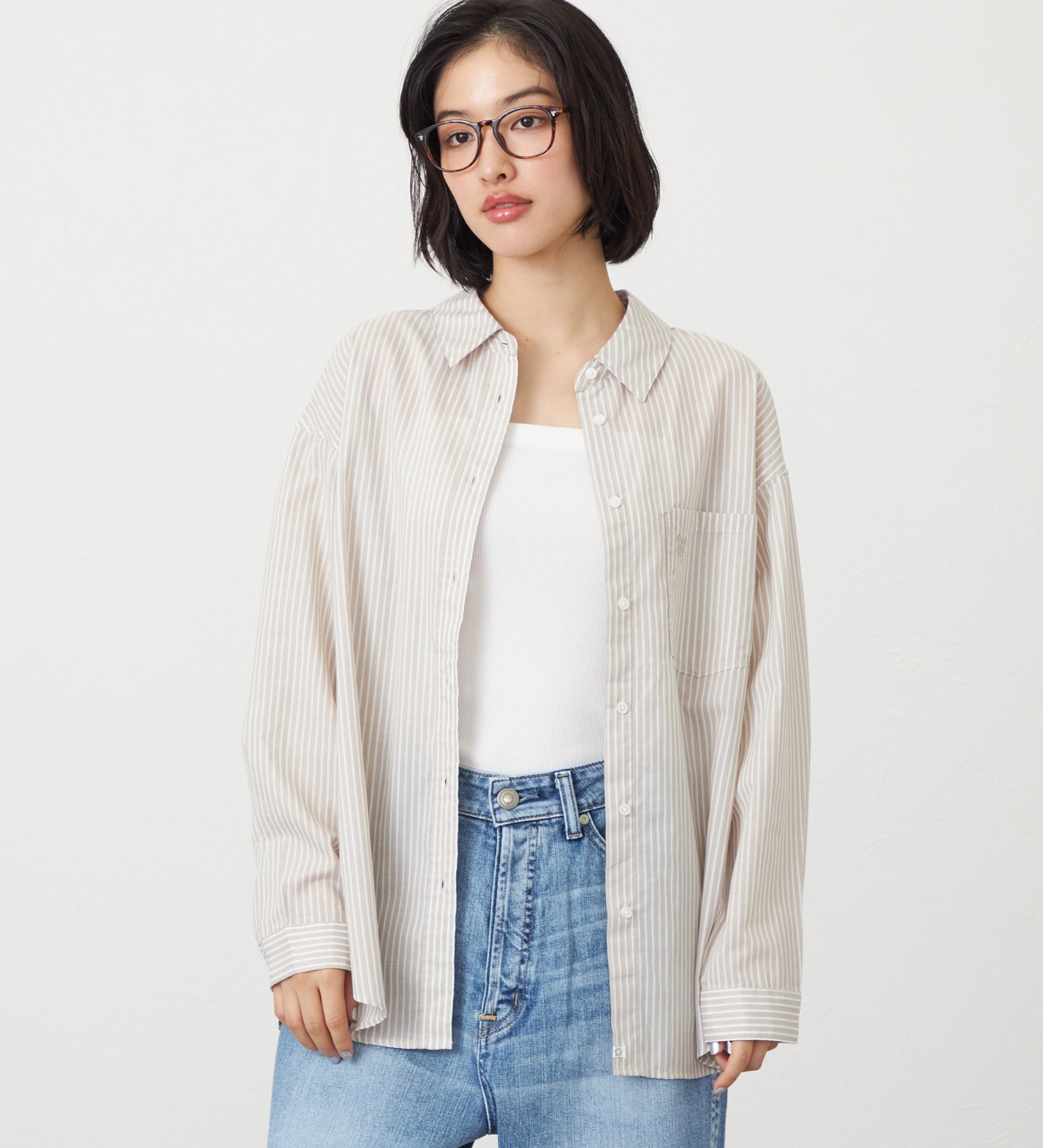 SOMETHING(サムシング)のSOMETHING　ストライプシャツ|トップス/シャツ/ブラウス/レディース|ベージュ