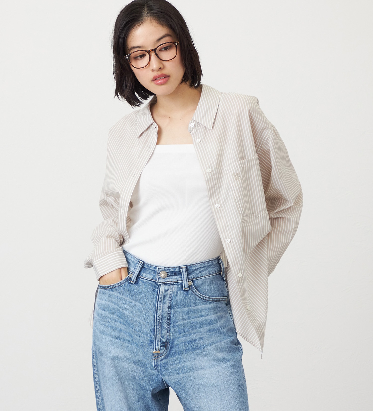 SOMETHING(サムシング)のSOMETHING　ストライプシャツ|トップス/シャツ/ブラウス/レディース|ベージュ