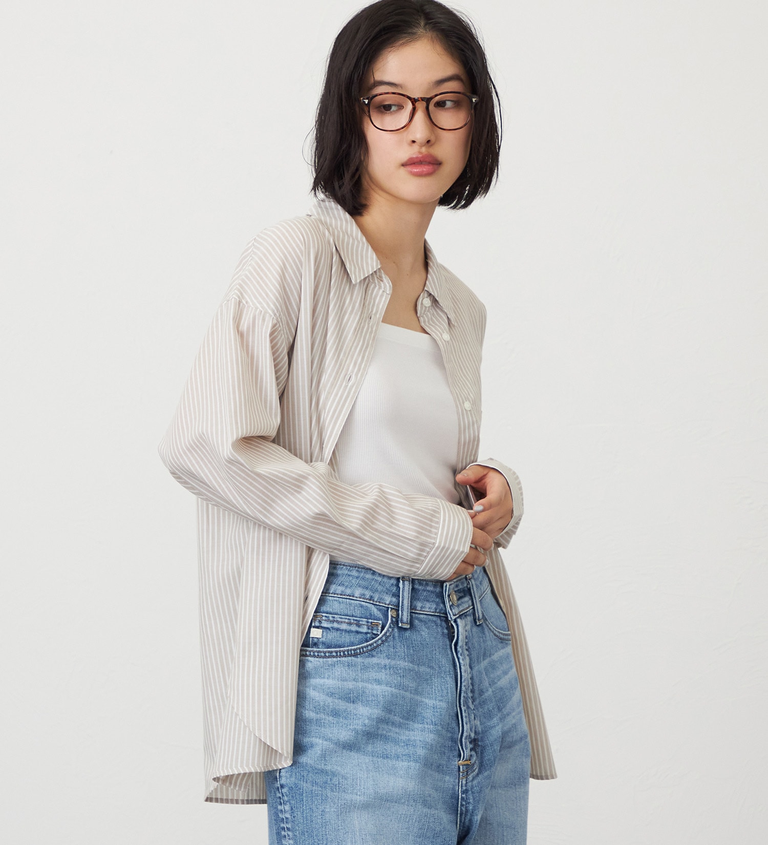 SOMETHING(サムシング)のSOMETHING　ストライプシャツ|トップス/シャツ/ブラウス/レディース|ベージュ