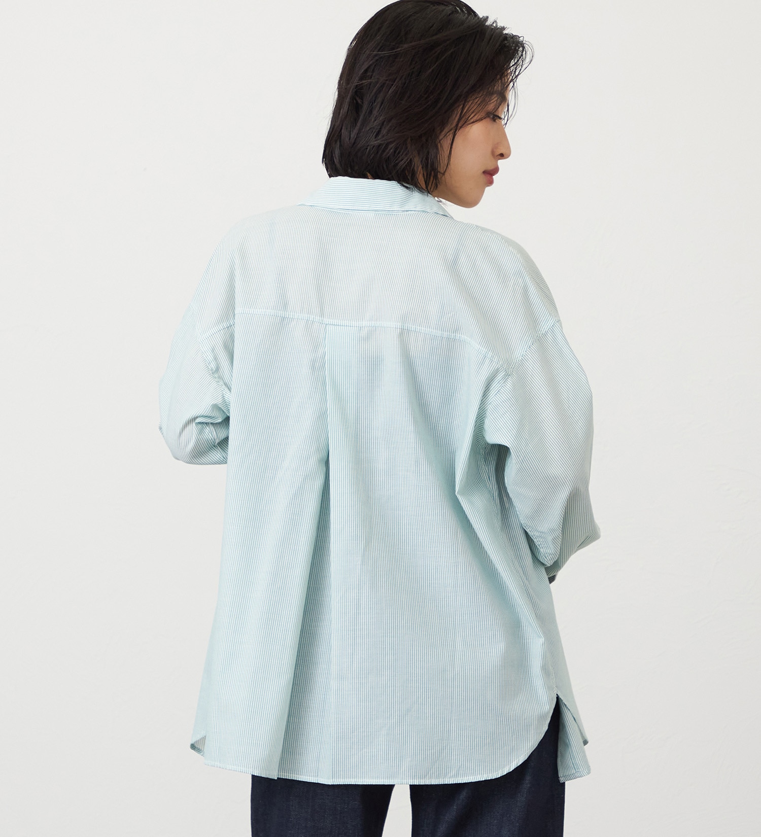 SOMETHING(サムシング)のSOMETHING　ストライプシャツ|トップス/シャツ/ブラウス/レディース|グリーン