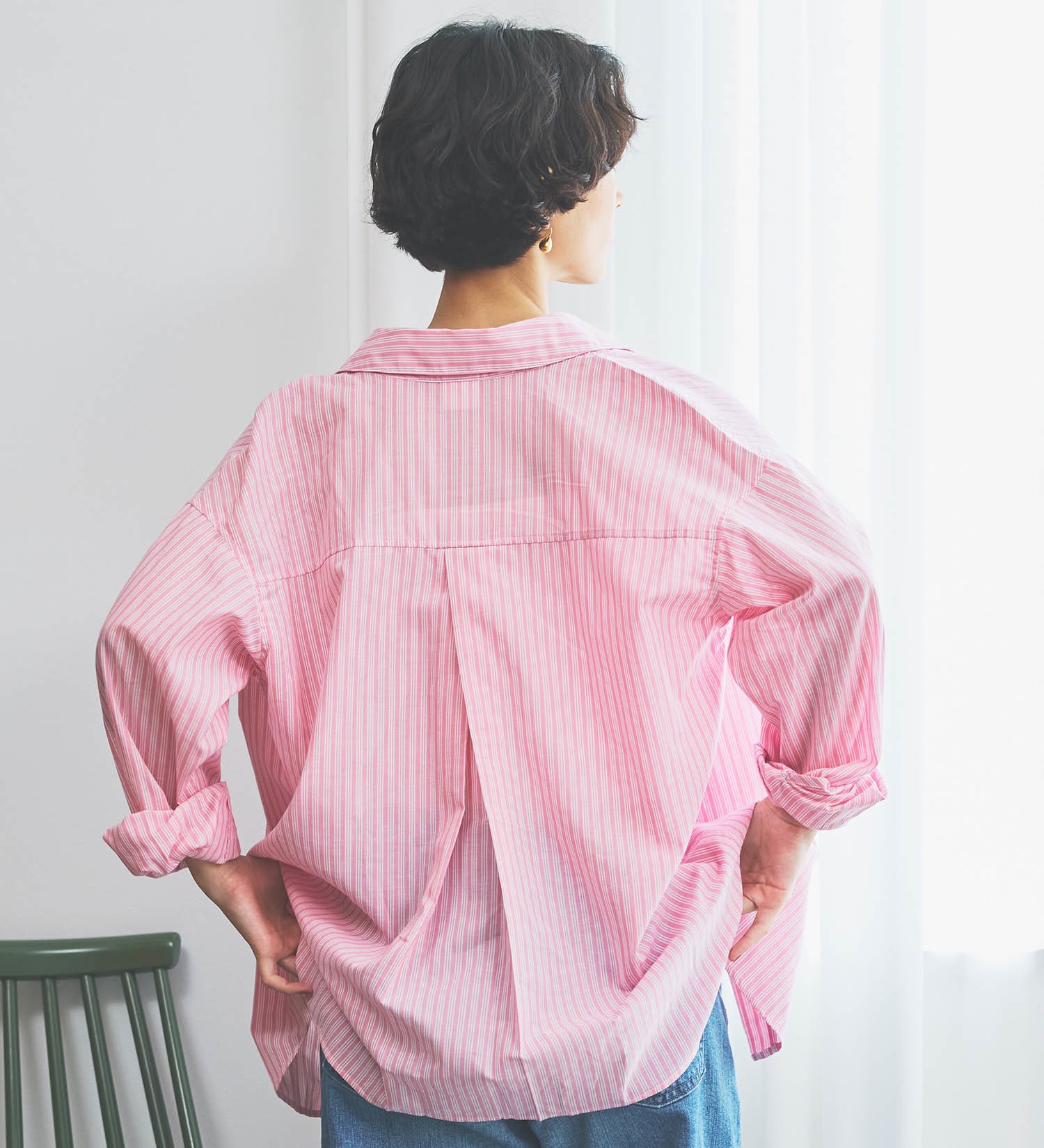 SOMETHING(サムシング)のSOMETHING　ストライプシャツ|トップス/シャツ/ブラウス/レディース|ピンク