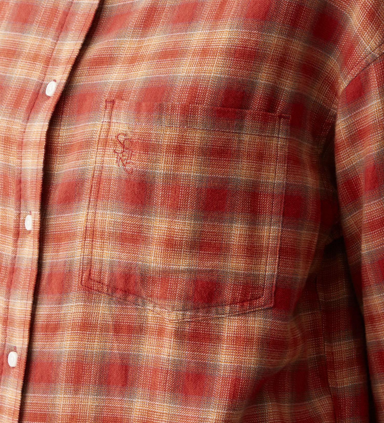 SOMETHING(サムシング)のSOMETHING オンブレチェックシャツ【長袖】|トップス/シャツ/ブラウス/レディース|レッド