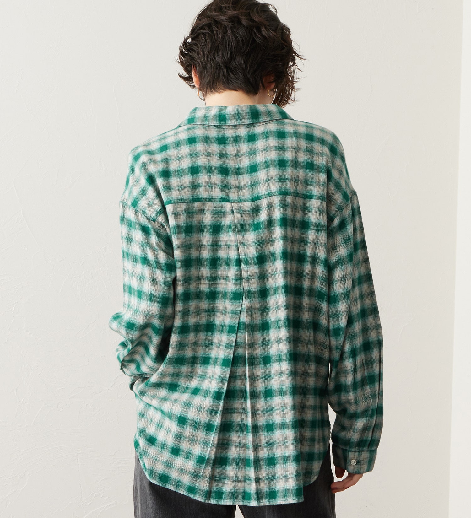 SOMETHING(サムシング)のSOMETHING オンブレチェックシャツ【長袖】|トップス/シャツ/ブラウス/レディース|グリーン