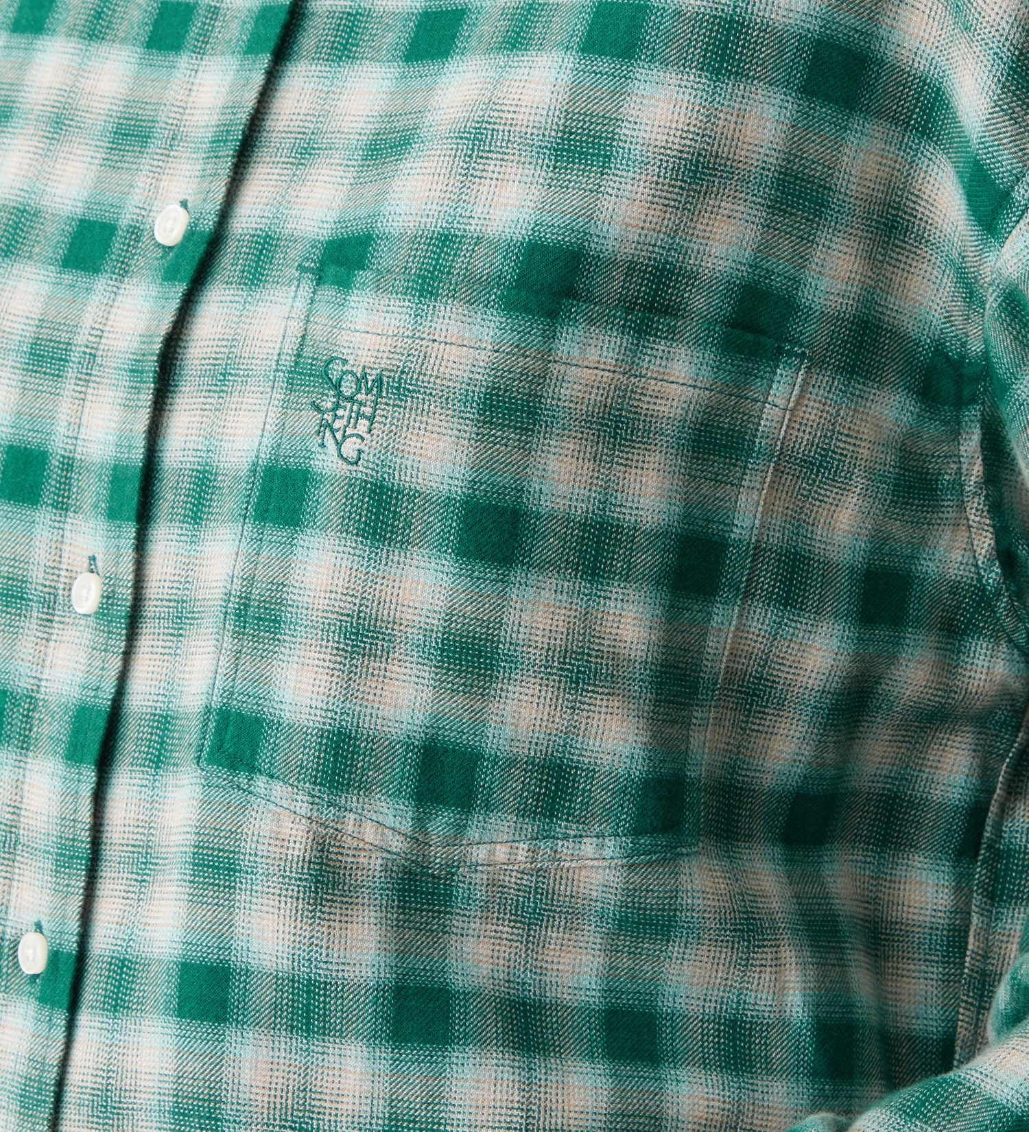 SOMETHING(サムシング)のSOMETHING オンブレチェックシャツ【長袖】|トップス/シャツ/ブラウス/レディース|グリーン