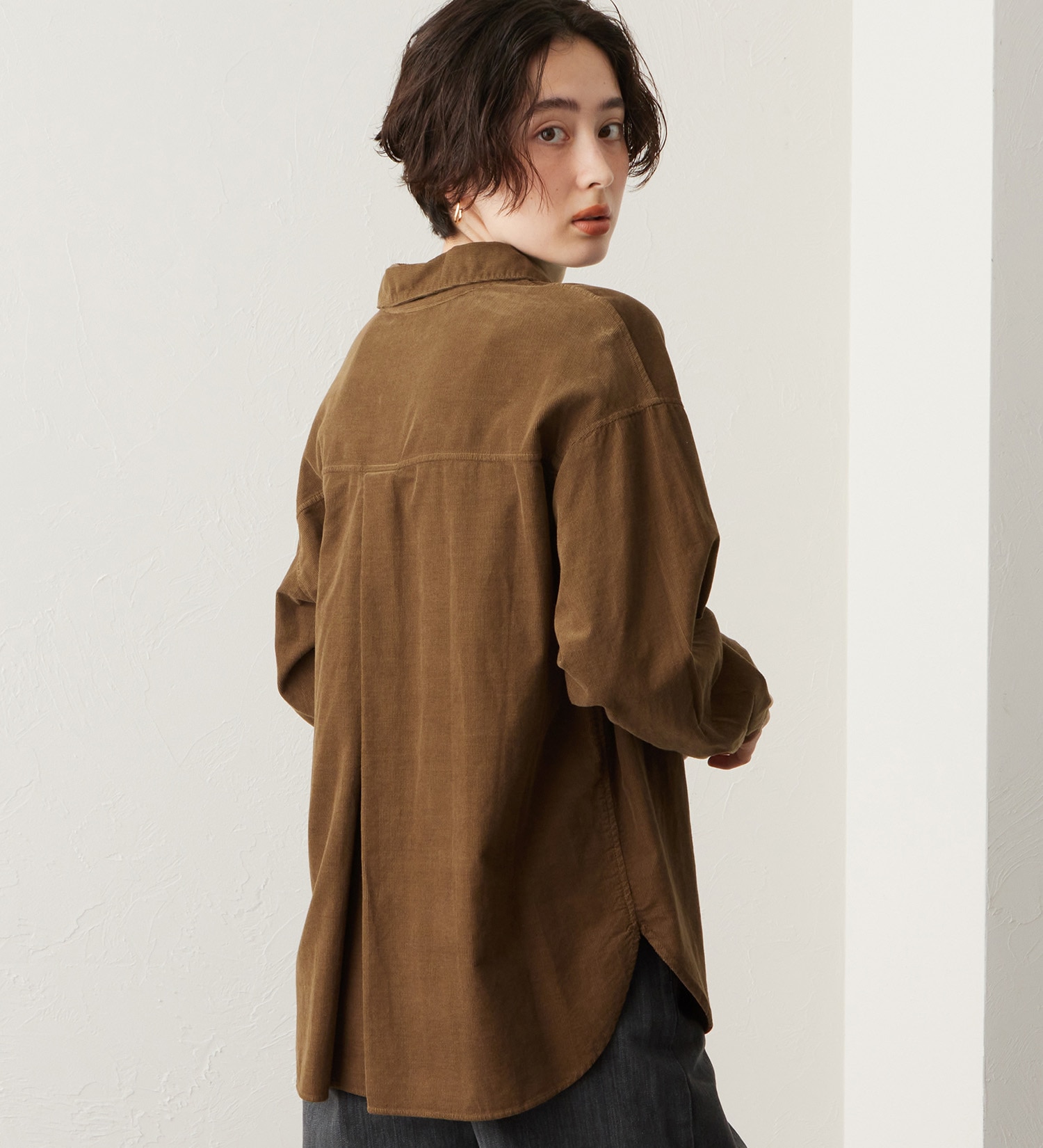 SOMETHING(サムシング)のSOMETHING コーデュロイシャツ【長袖】|トップス/シャツ/ブラウス/レディース|ブラウン
