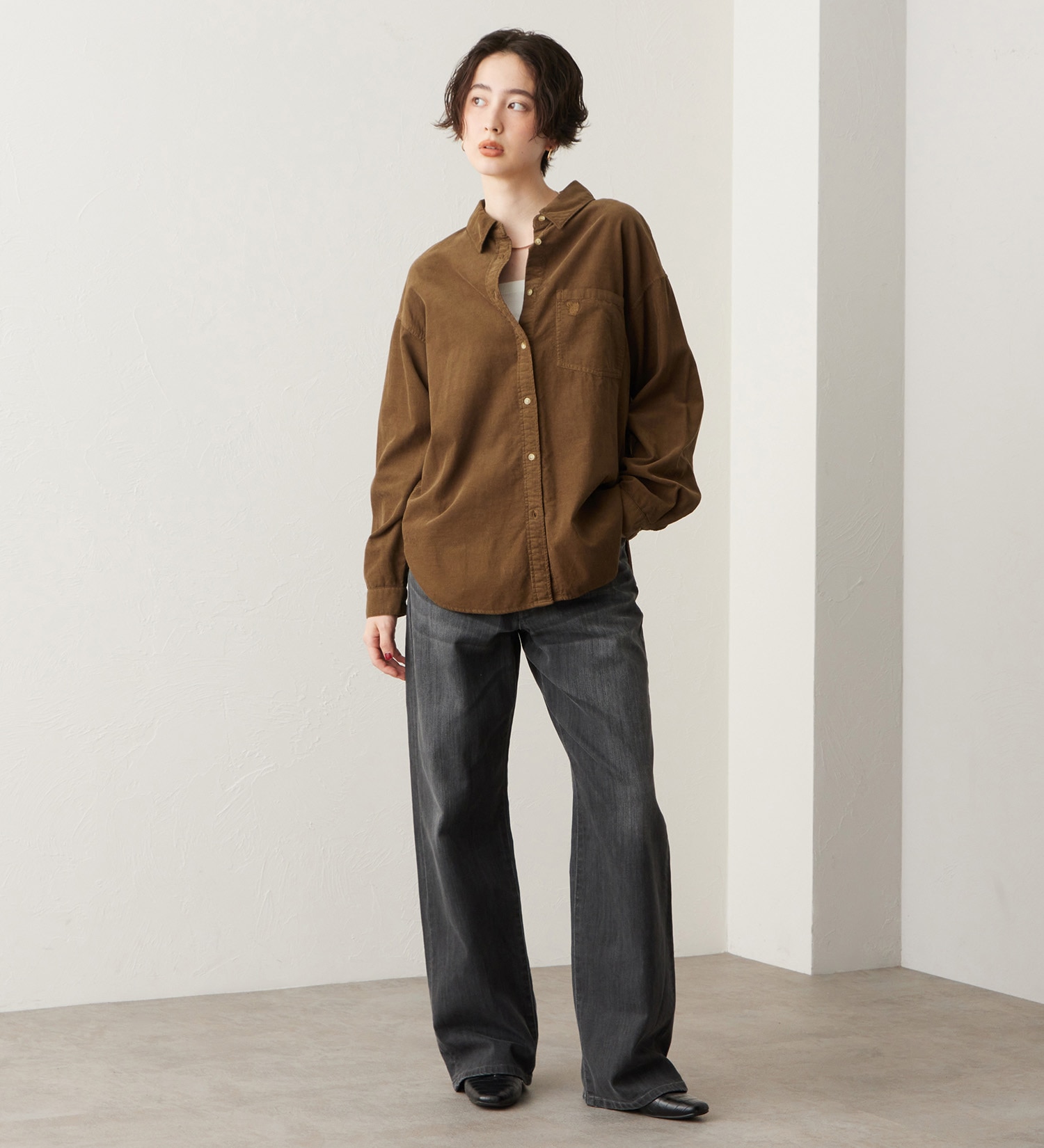 SOMETHING(サムシング)のSOMETHING コーデュロイシャツ【長袖】|トップス/シャツ/ブラウス/レディース|ブラウン