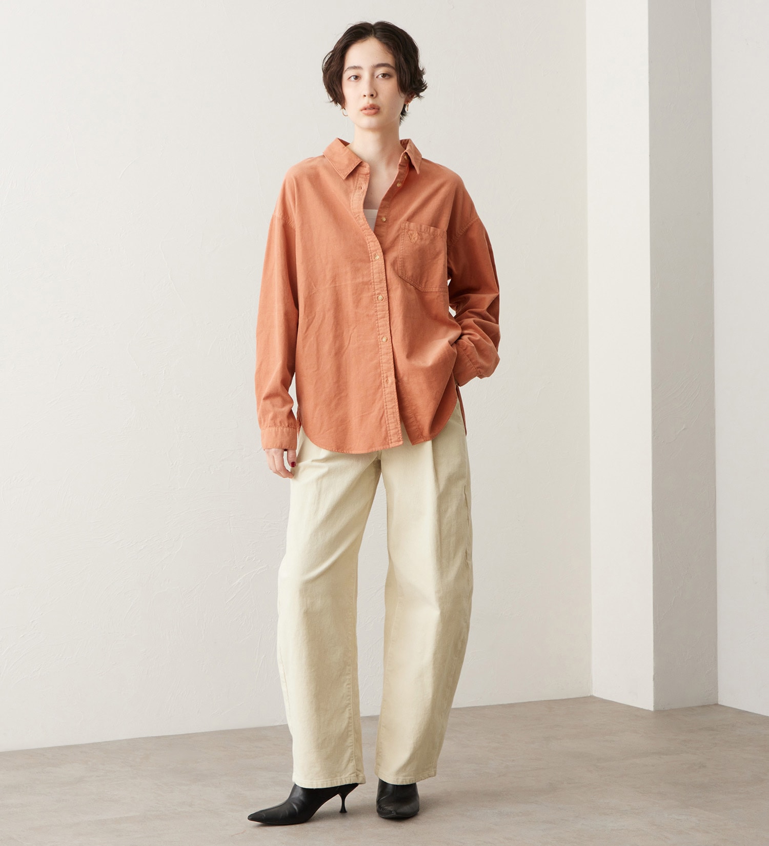 SOMETHING(サムシング)のSOMETHING コーデュロイシャツ【長袖】|トップス/シャツ/ブラウス/レディース|コーラル