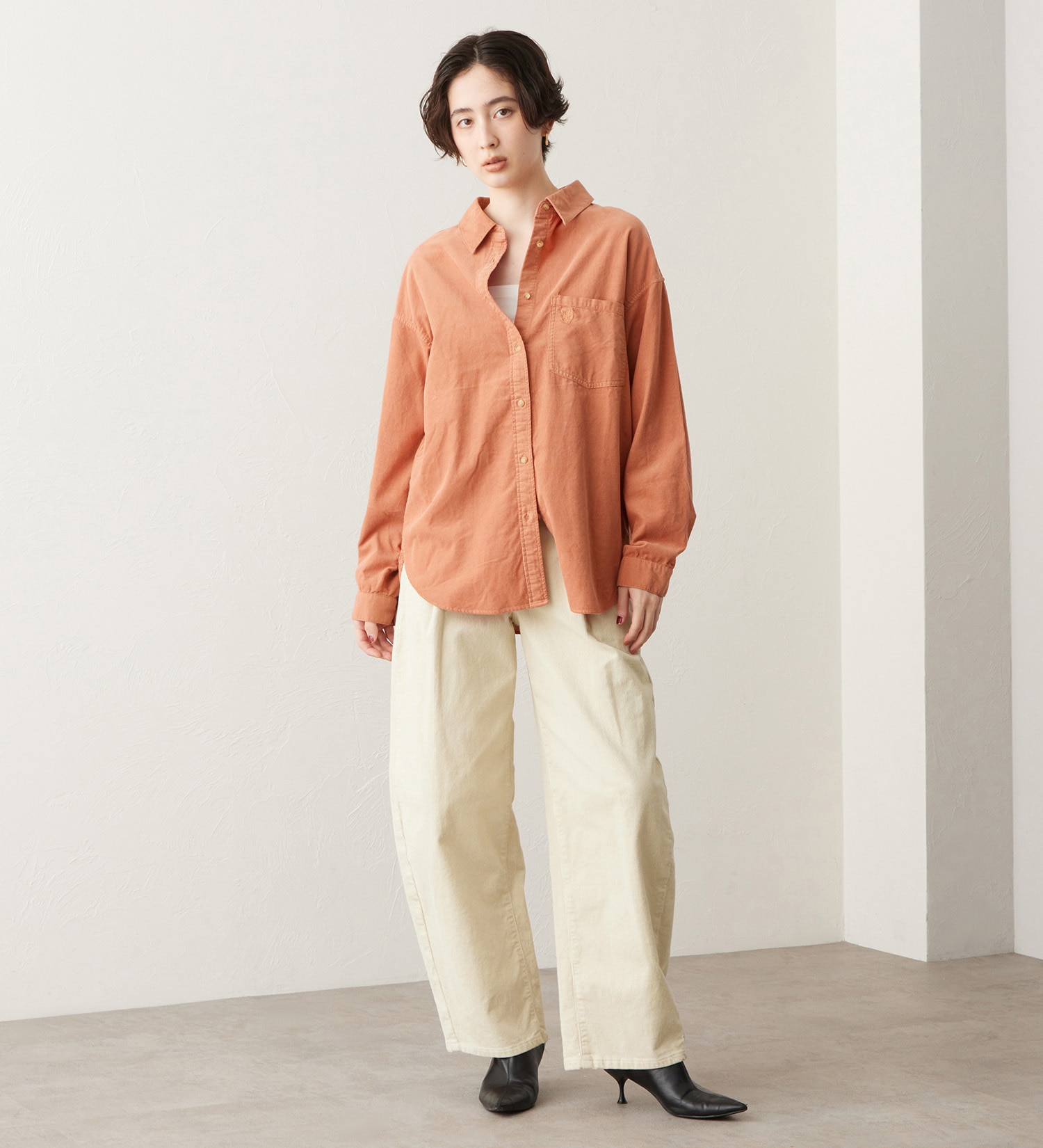 SOMETHING(サムシング)のSOMETHING コーデュロイシャツ【長袖】|トップス/シャツ/ブラウス/レディース|コーラル