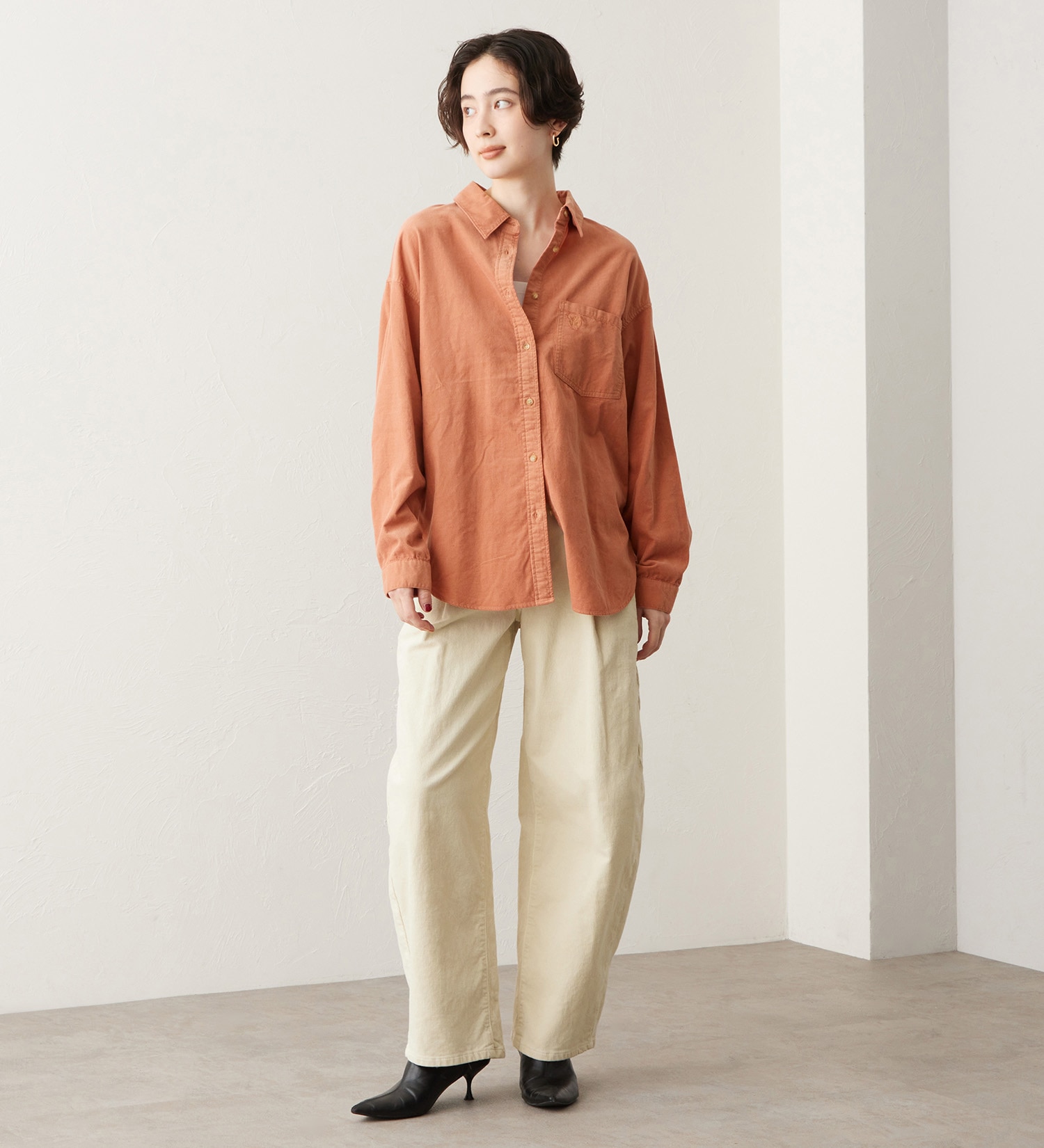 SOMETHING(サムシング)のSOMETHING コーデュロイシャツ【長袖】|トップス/シャツ/ブラウス/レディース|コーラル