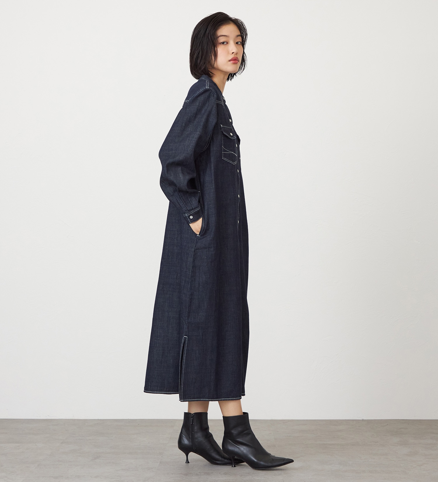 SOMETHING(サムシング)のSOMETHING デニムワンピース|ワンピース/ワンピース/レディース|インディゴブルー