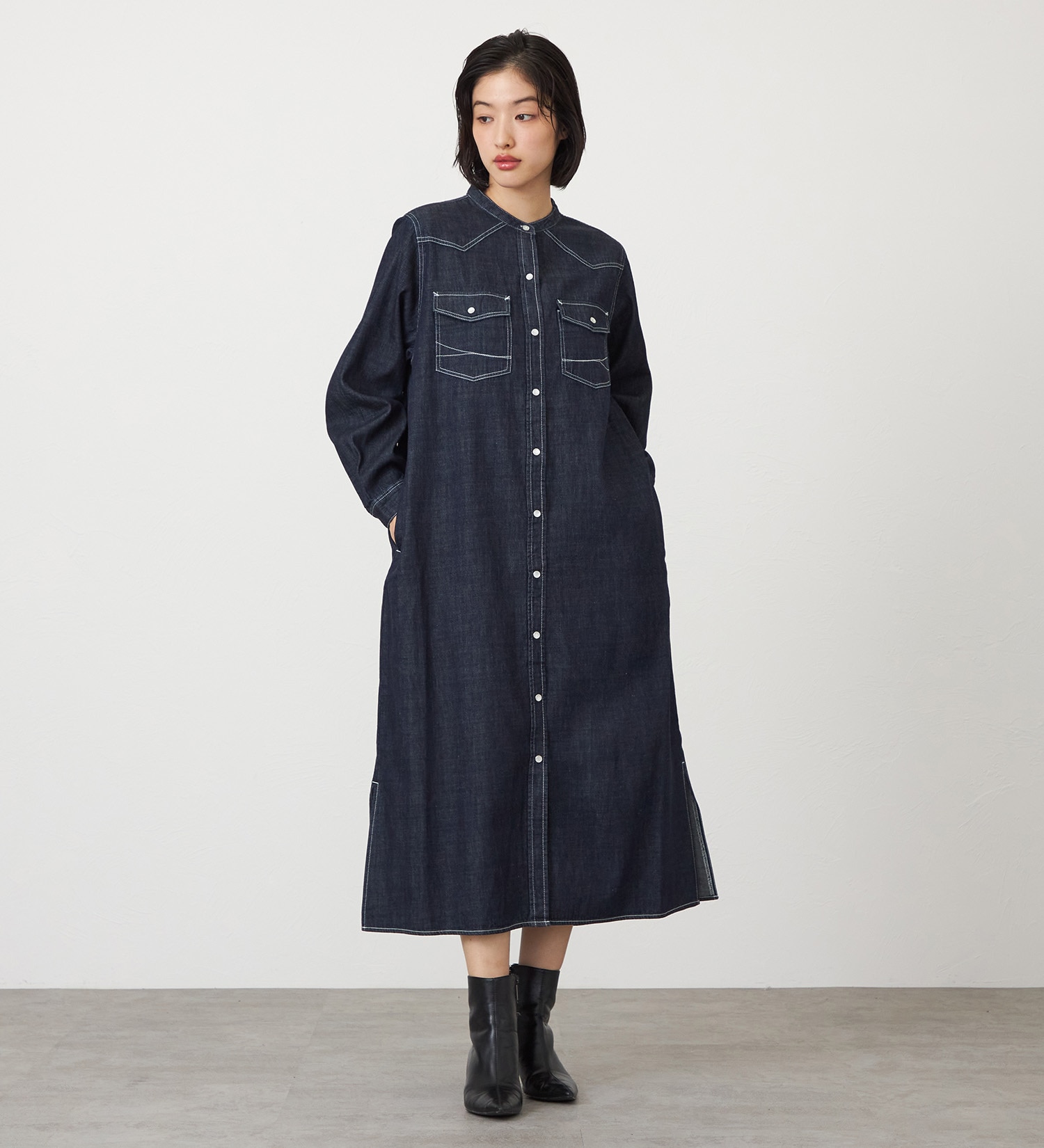 SOMETHING(サムシング)のSOMETHING デニムワンピース|ワンピース/ワンピース/レディース|インディゴブルー