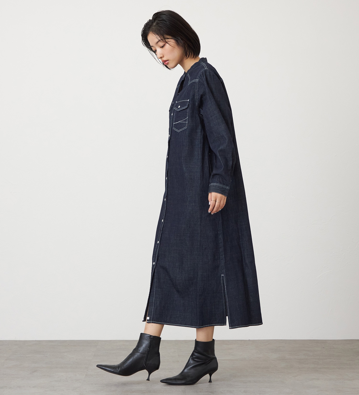 SOMETHING(サムシング)のSOMETHING デニムワンピース|ワンピース/ワンピース/レディース|インディゴブルー