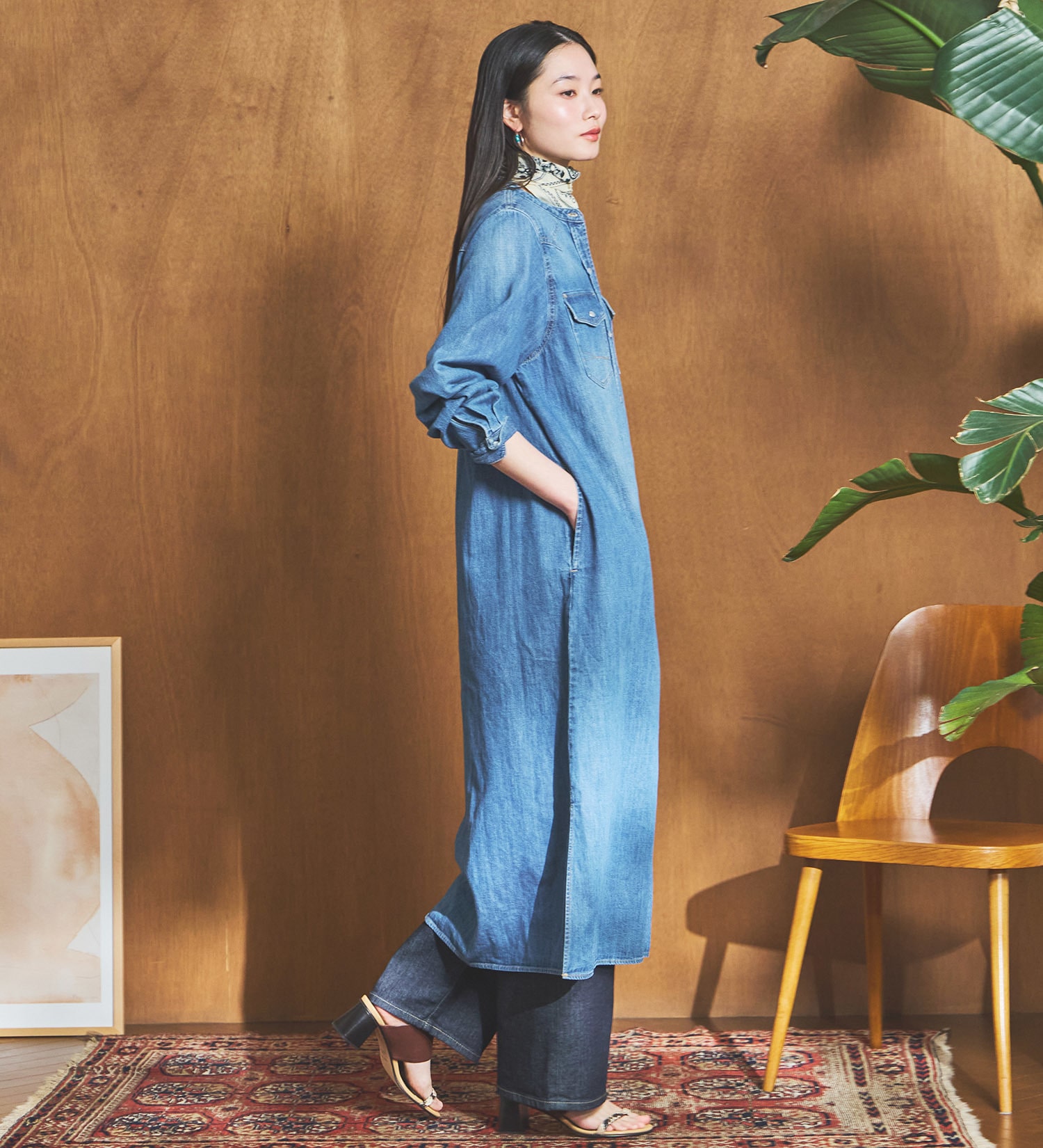 SOMETHING(サムシング)のSOMETHING デニムワンピース|ワンピース/ワンピース/レディース|ライトブルー