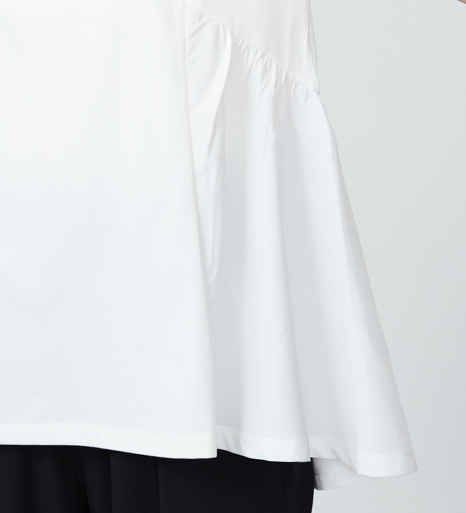 SOMETHING(サムシング)のSOMETHING フレアヘム半袖カットソー|トップス/Tシャツ/カットソー/レディース|ホワイト