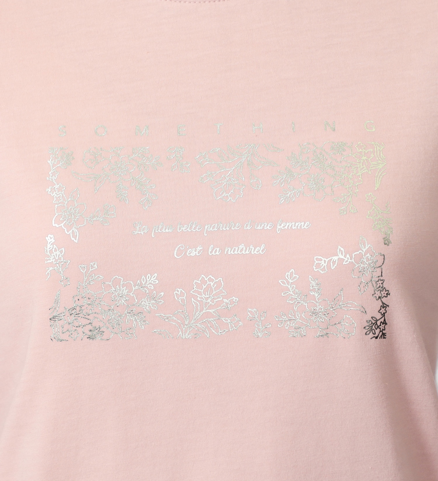 SOMETHING(サムシング)のSOMETHING フォイルプリントTシャツ【長袖】|トップス/Tシャツ/カットソー/レディース|ピンク