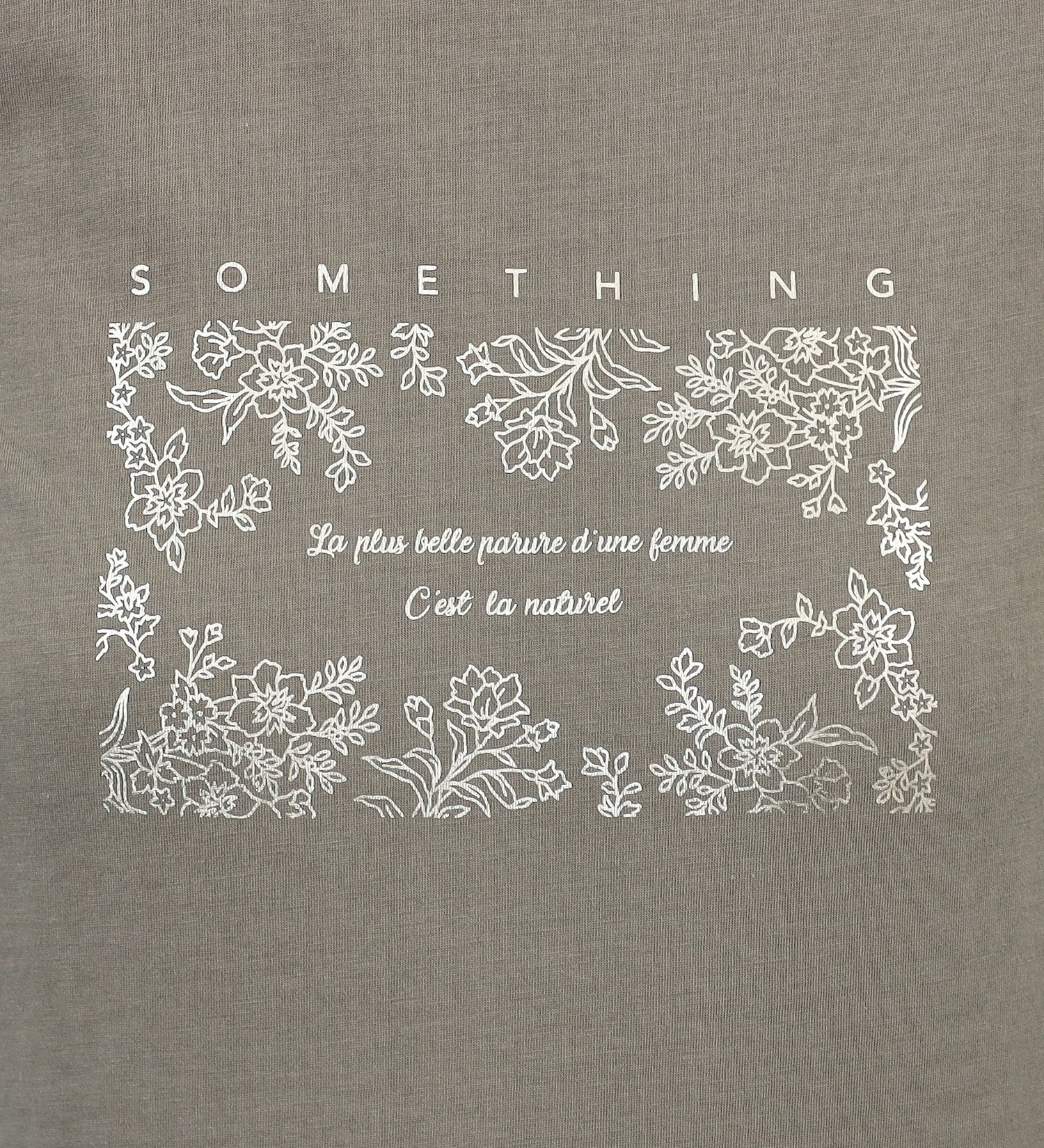 SOMETHING(サムシング)のSOMETHING フォイルプリントTシャツ【長袖】|トップス/Tシャツ/カットソー/レディース|チャコール