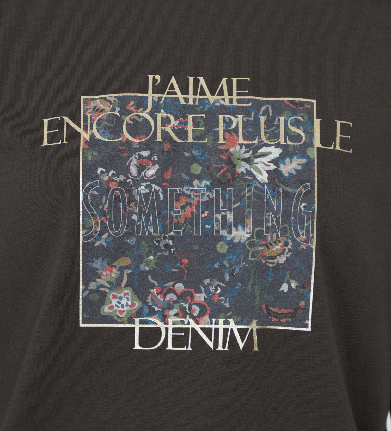 SOMETHING(サムシング)のSOMETHING 箔プリント長袖Tシャツ/ロンT|トップス/Tシャツ/カットソー/レディース|チャコールグレー