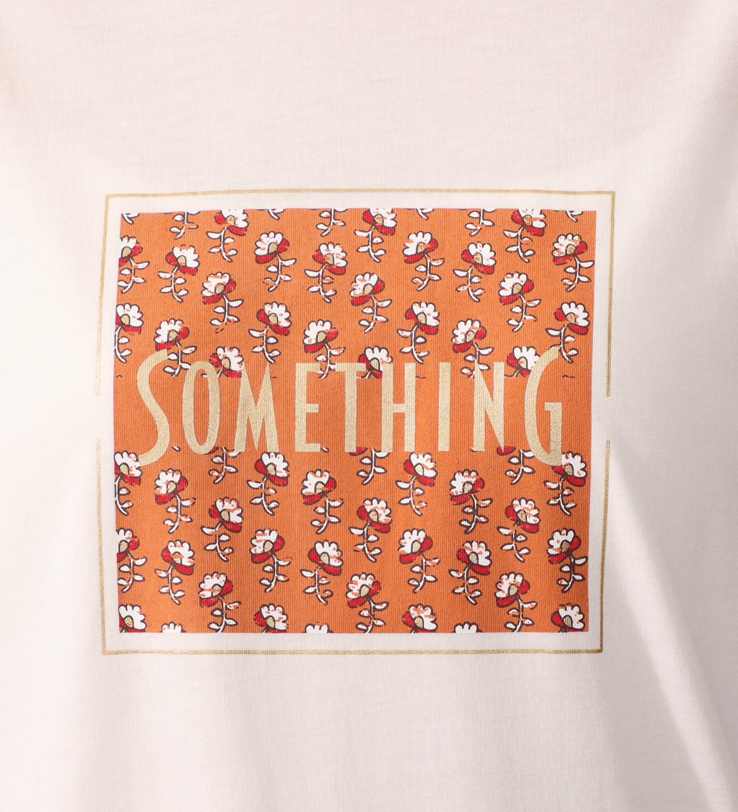 SOMETHING(サムシング)のSOMETHING 箔プリント長袖Tシャツ|トップス/Tシャツ/カットソー/レディース|ホワイト