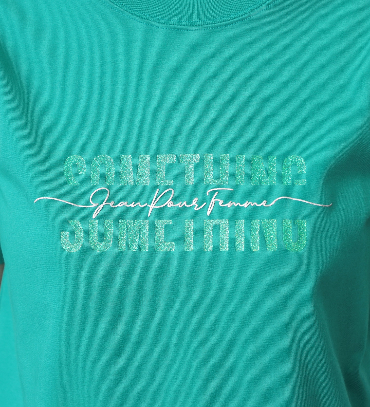 SOMETHING(サムシング)のSOMETHING シャイニープリントTシャツ【半袖】|トップス/Tシャツ/カットソー/レディース|グリーン