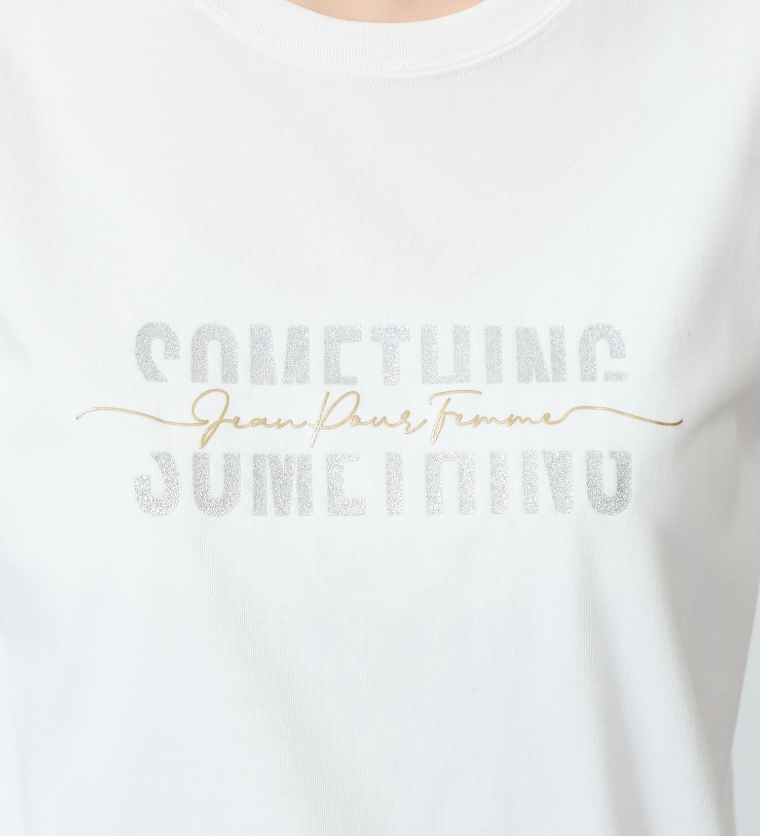 SOMETHING(サムシング)のSOMETHING シャイニープリントTシャツ【半袖】|トップス/Tシャツ/カットソー/レディース|ホワイト2