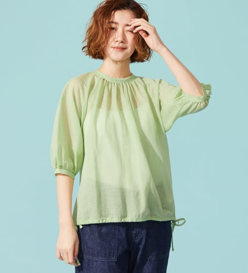 SOMETHING(サムシング)のSOMETHING ドルマンスリーブカットソー【ミドルスリーブ】|トップス/Tシャツ/カットソー/レディース|イエロー系その他