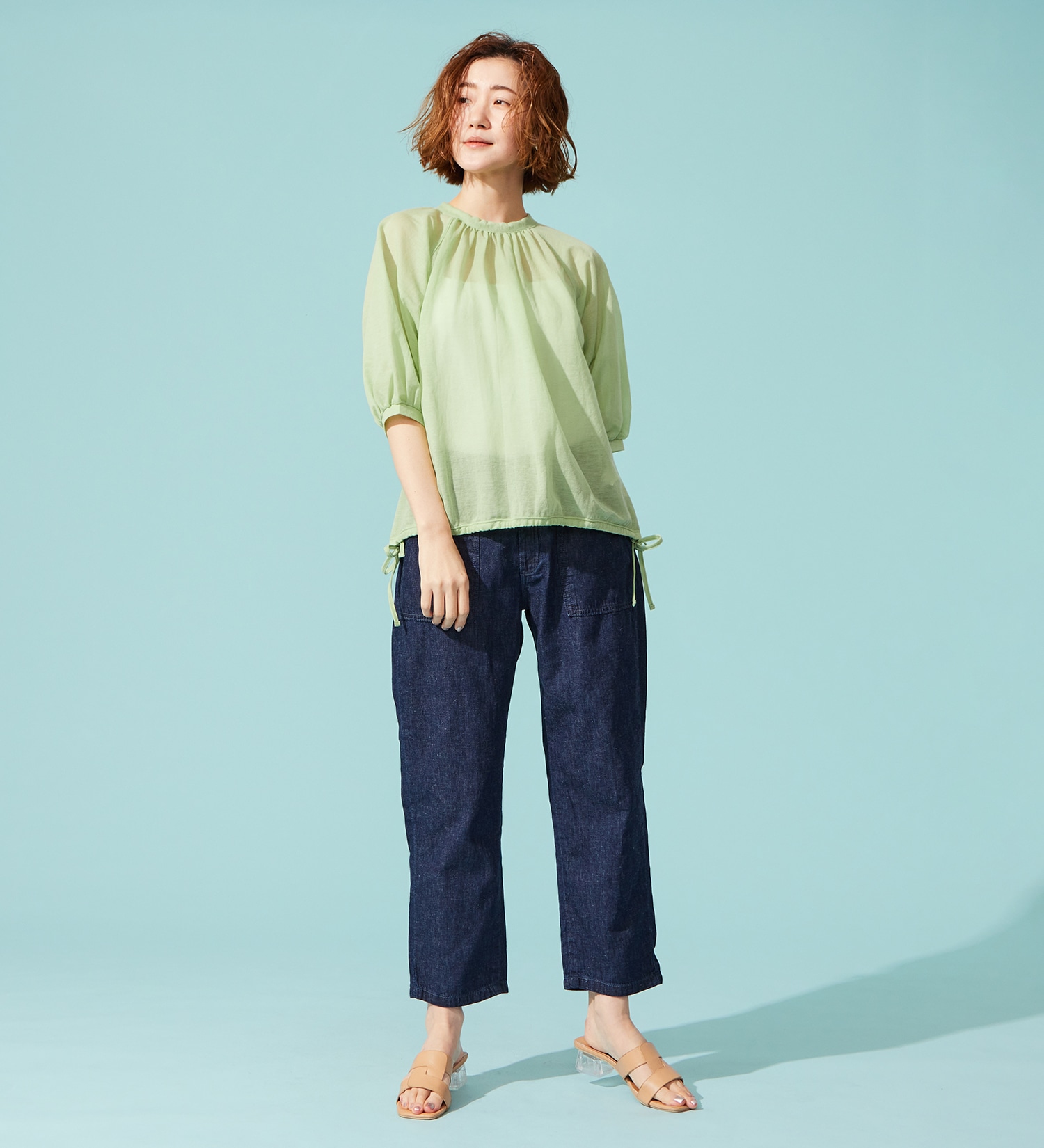 SOMETHING(サムシング)のSOMETHING ドルマンスリーブカットソー【ミドルスリーブ】|トップス/Tシャツ/カットソー/レディース|イエロー系その他