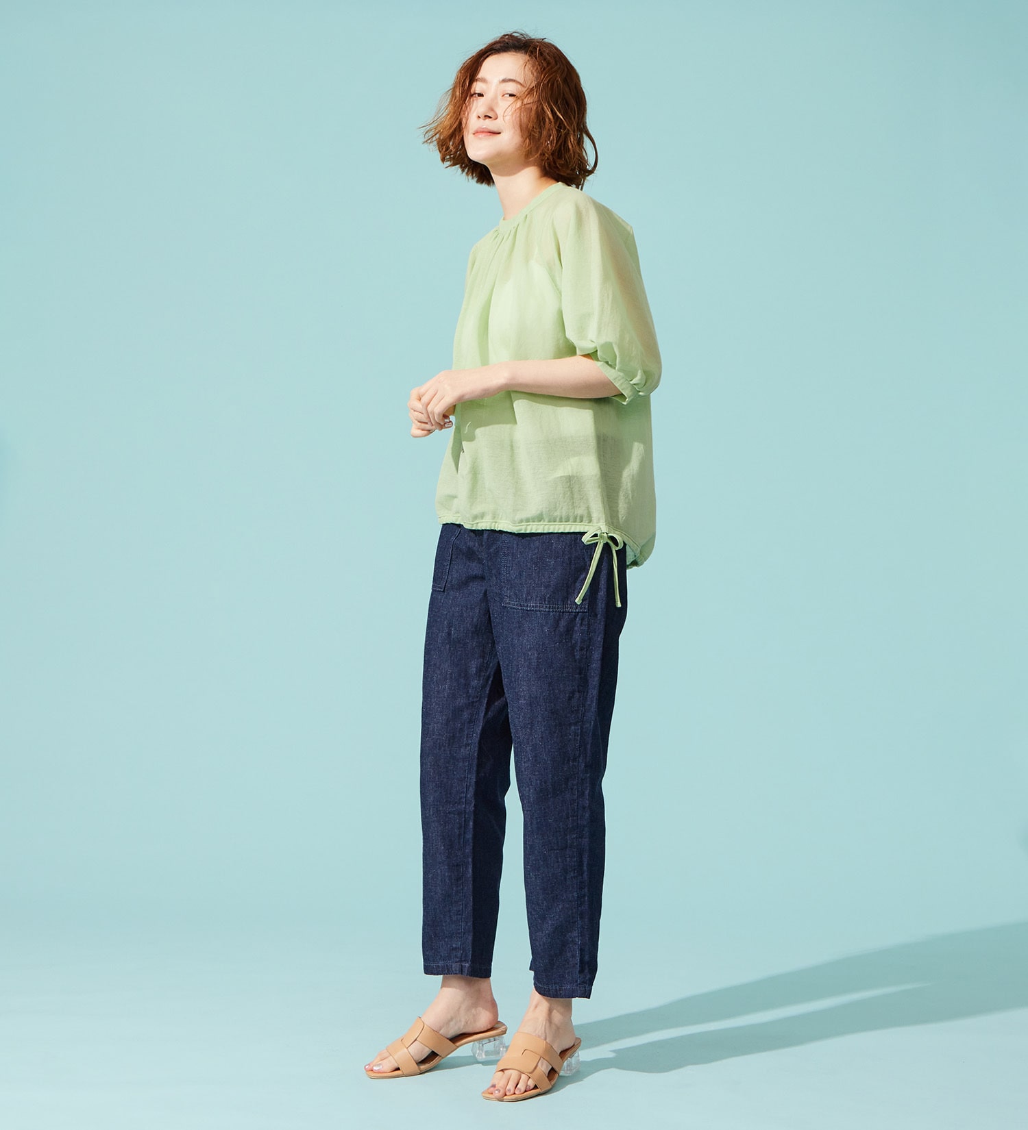 SOMETHING(サムシング)のSOMETHING ドルマンスリーブカットソー【ミドルスリーブ】|トップス/Tシャツ/カットソー/レディース|イエロー系その他