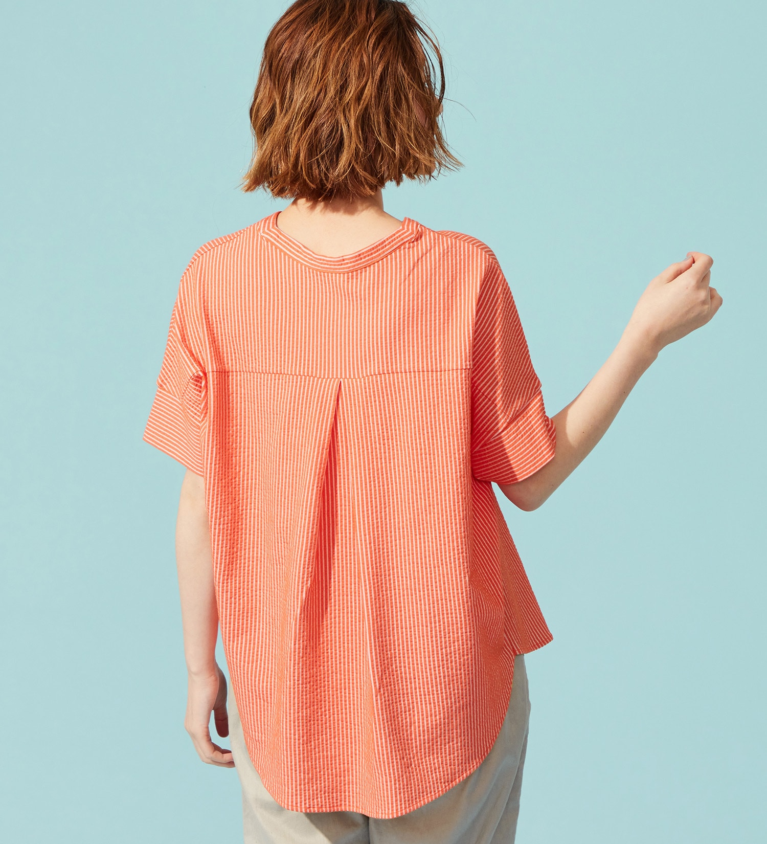 SOMETHING(サムシング)のSOMETHING バイオサッカースキッパーカットソー|トップス/Tシャツ/カットソー/レディース|オレンジ