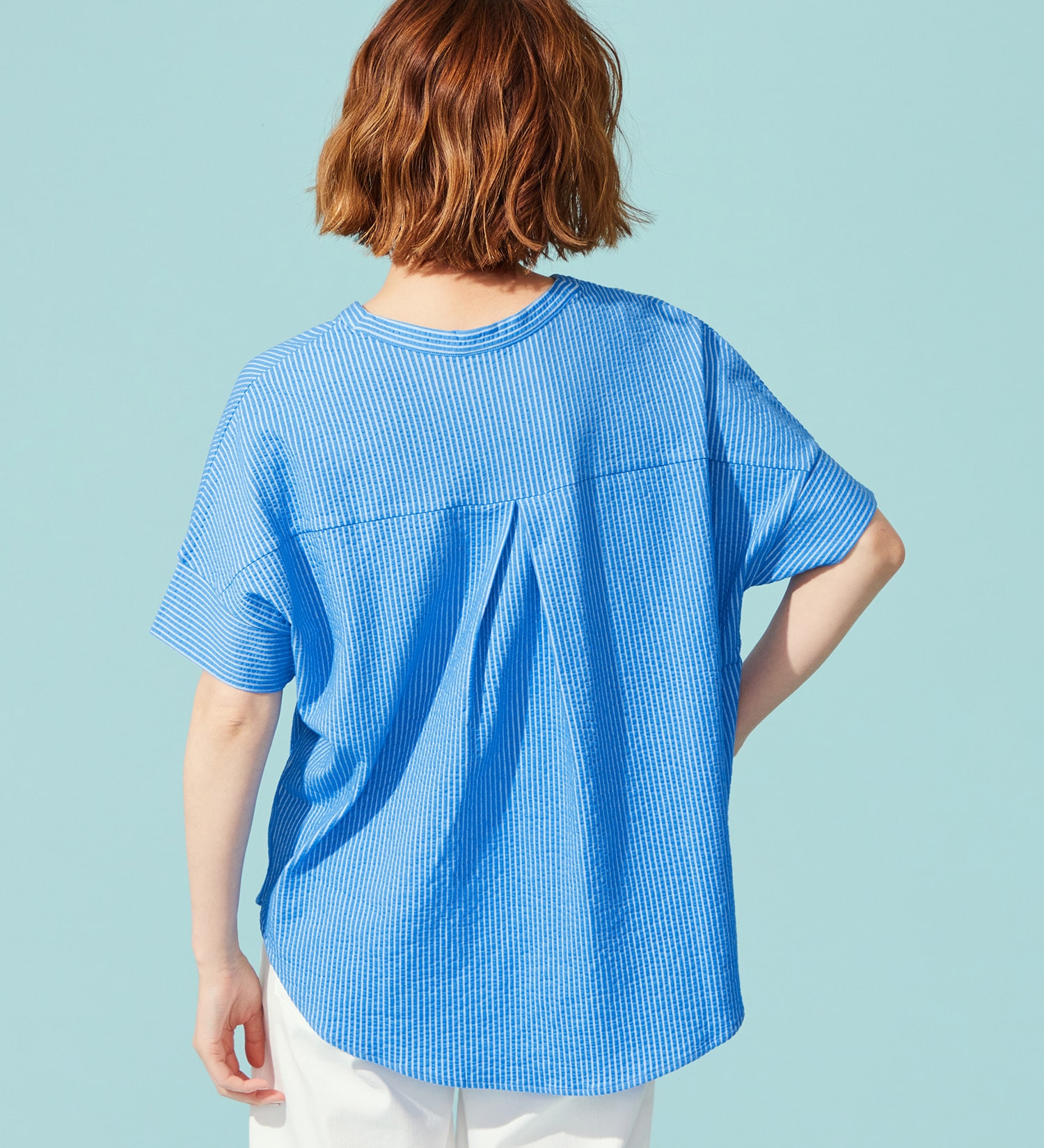 SOMETHING(サムシング)のSOMETHING バイオサッカースキッパーカットソー|トップス/Tシャツ/カットソー/レディース|ブルー